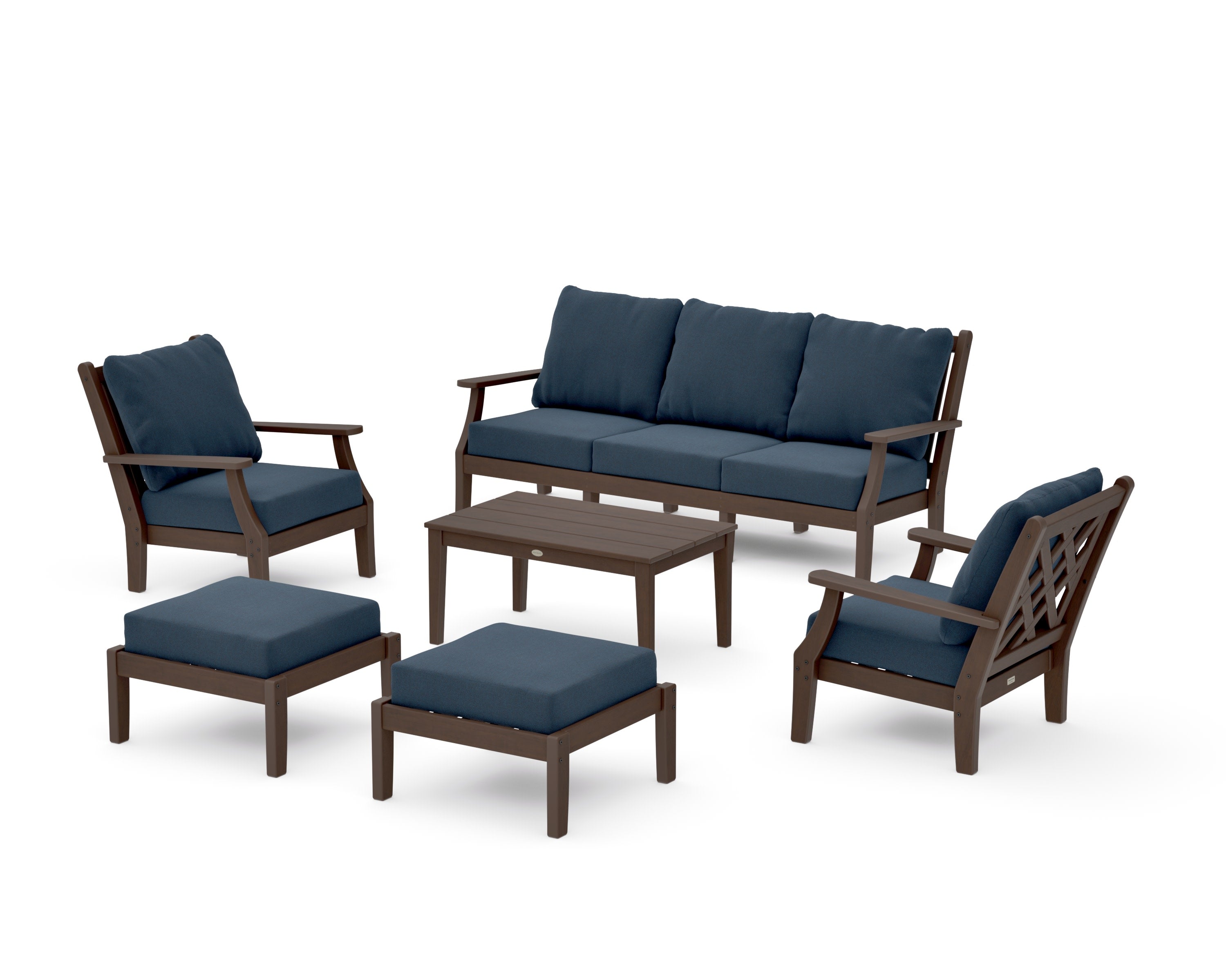 Wovendale 6-Piece Lounge Sofa Set in Kona / Marine Indigo
