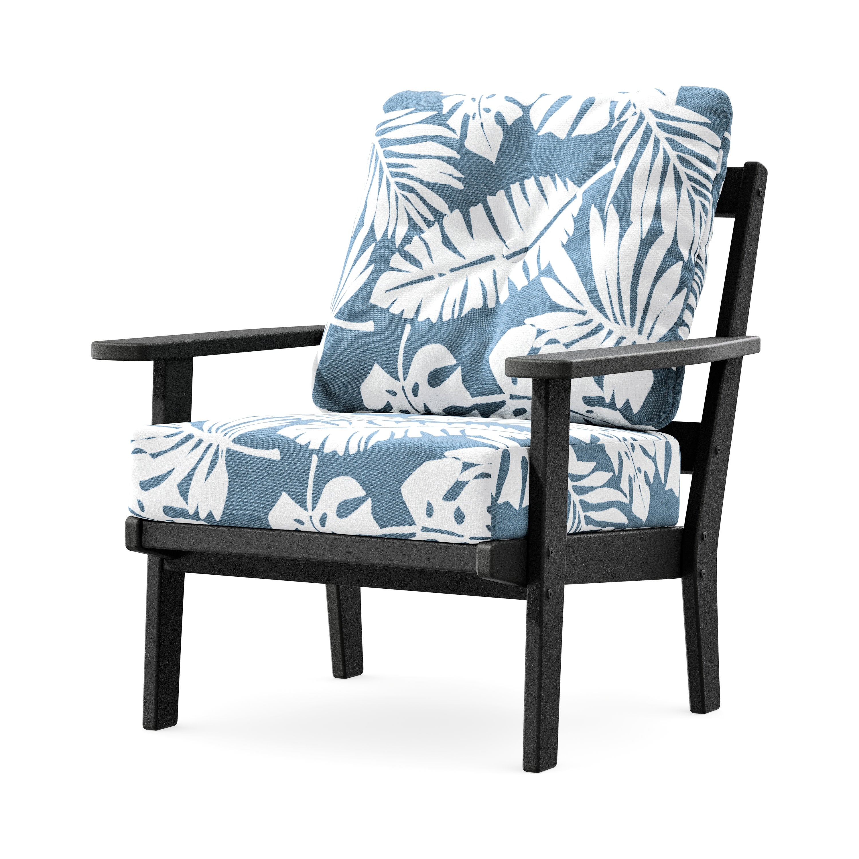 Prairie Deep Seating Chair in Black / Leaf Sky Blue