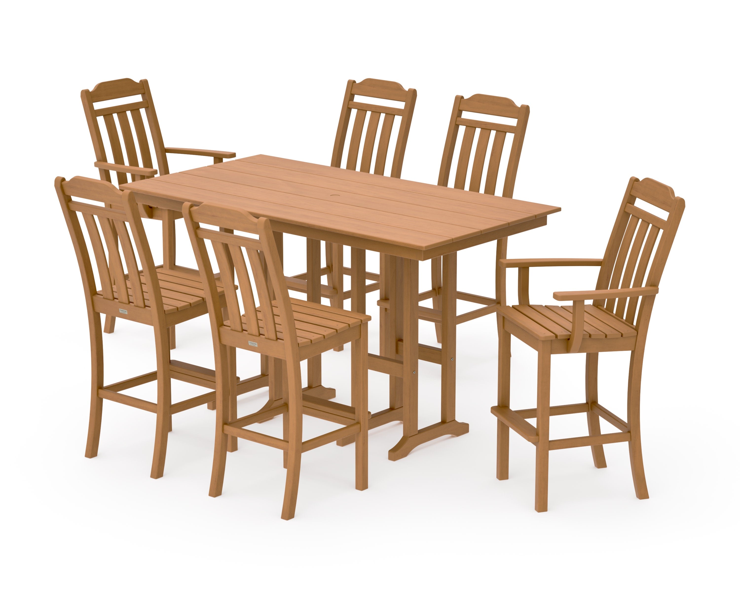 Cottage 7-Piece Farmhouse Bar Set in Natural