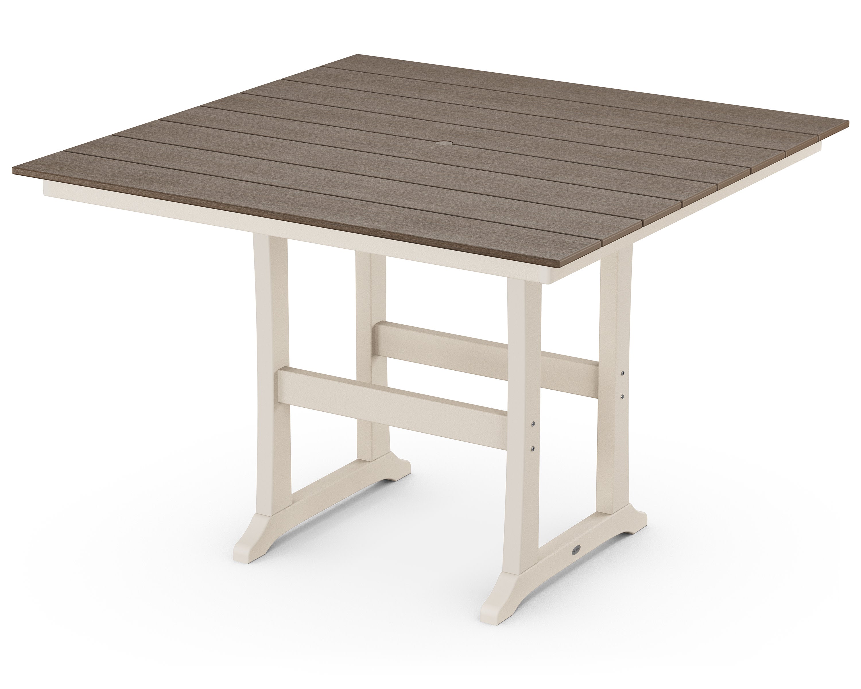 Farmhouse Trestle 59" Bar Table in Sand / Kona