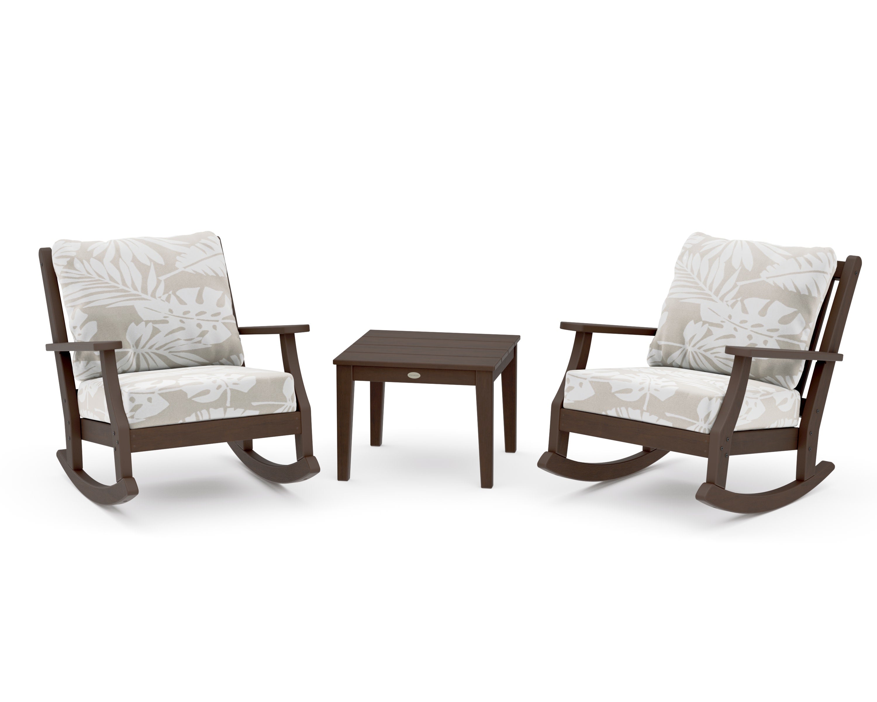 Wovendale 3-Piece Deep Seating Rocker Set in Kona / Leaf Dune Burlap