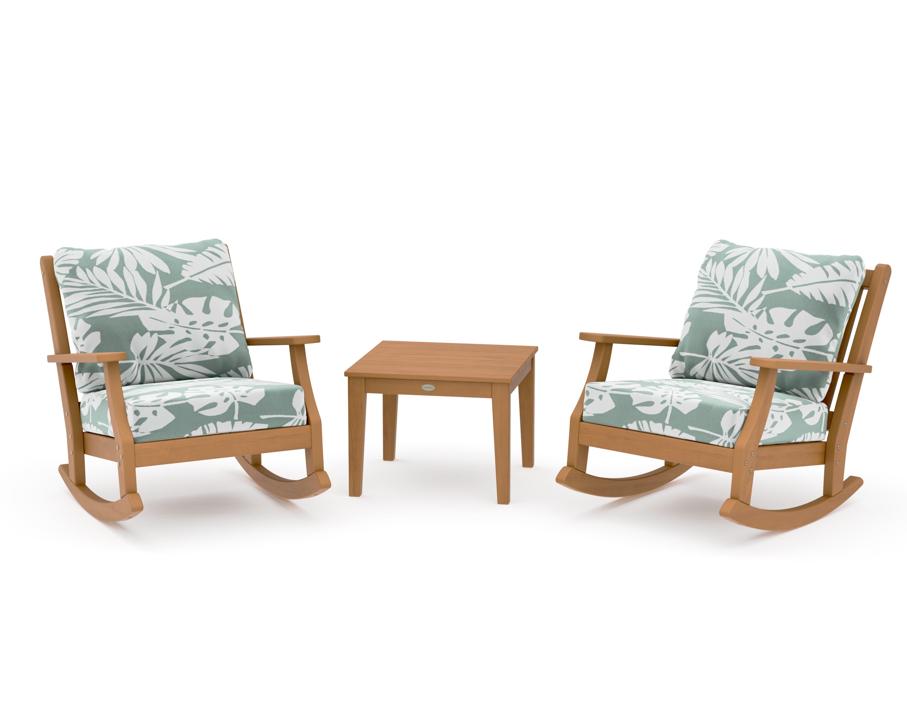 Wovendale 3-Piece Deep Seating Rocker Set in Natural / Leaf Glacier Spa