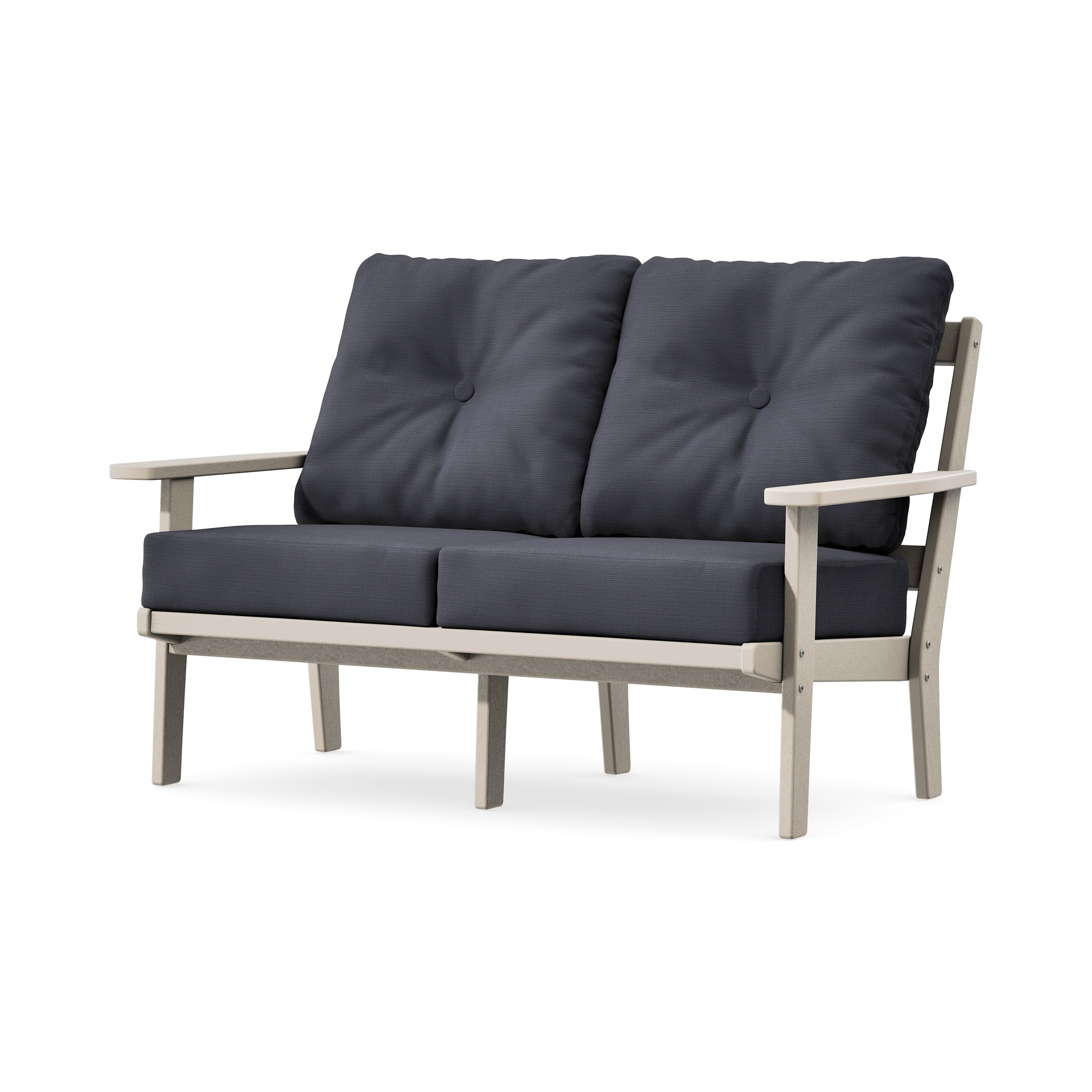Prairie Deep SeatingLoveseat in Sand / Midnight Linen