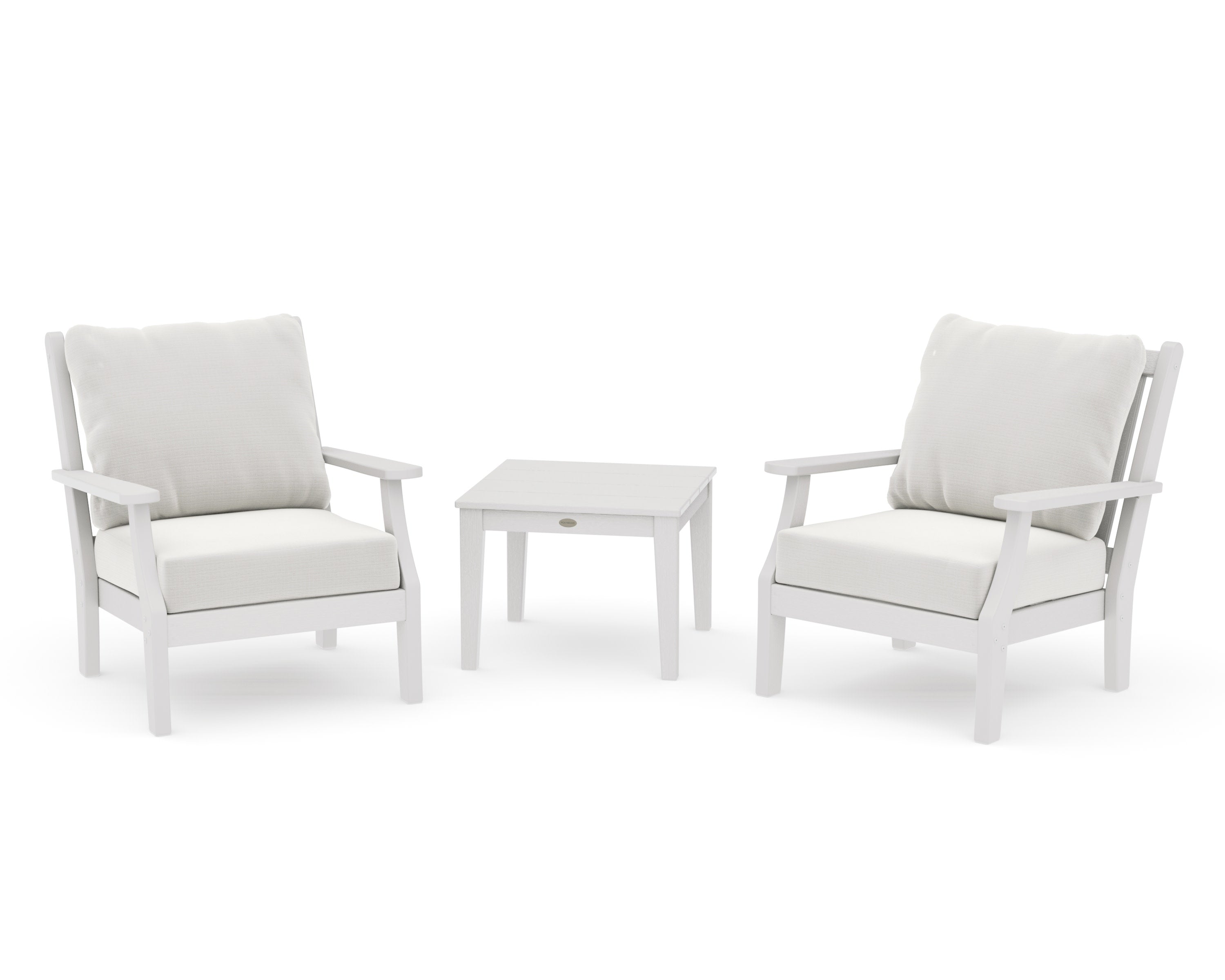 Wovendale 3-Piece Deep Seating Set in Vintage White / Natural Linen