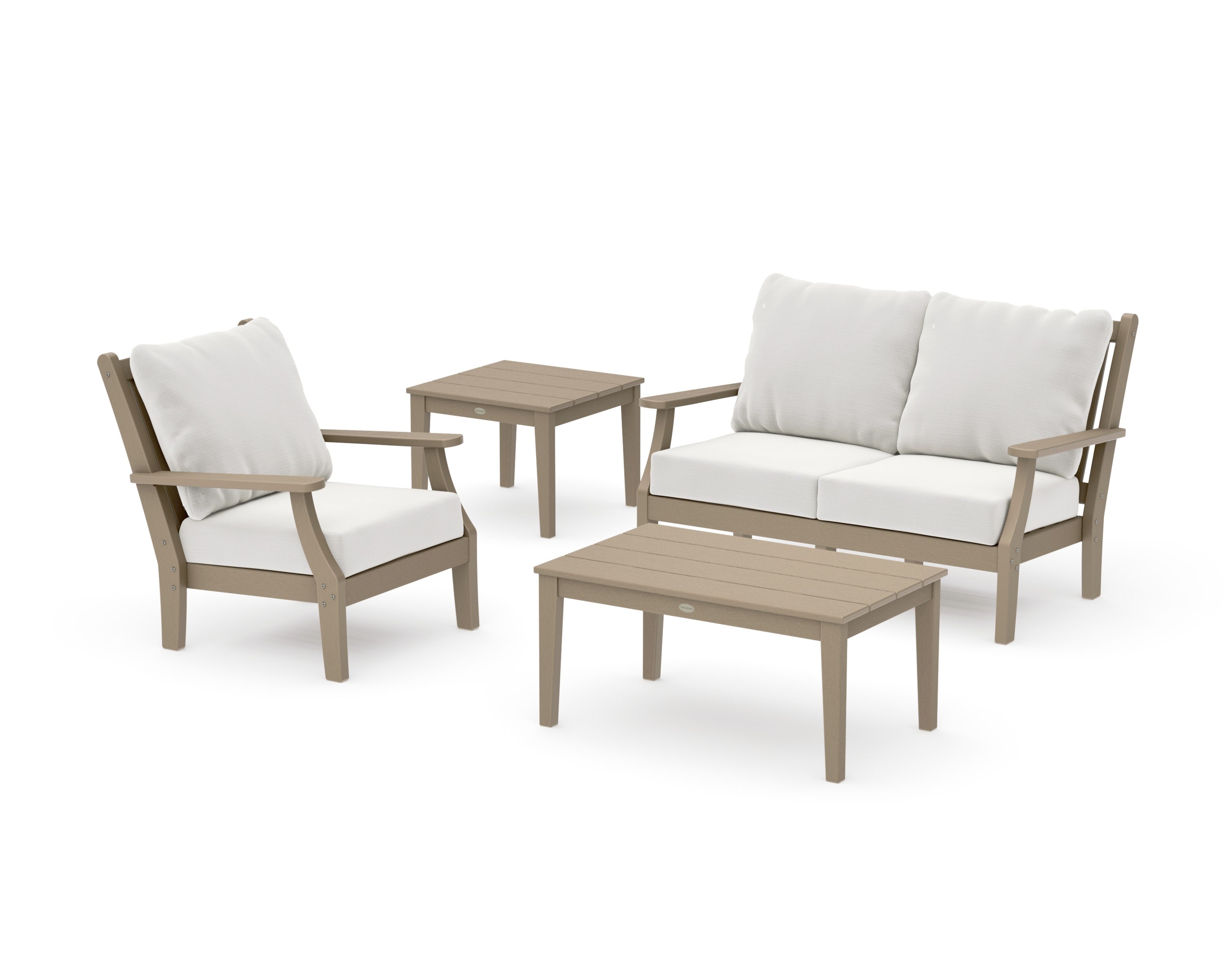 Wovendale 4-Piece Deep Seating Set in Vintage Sahara / Natural Linen