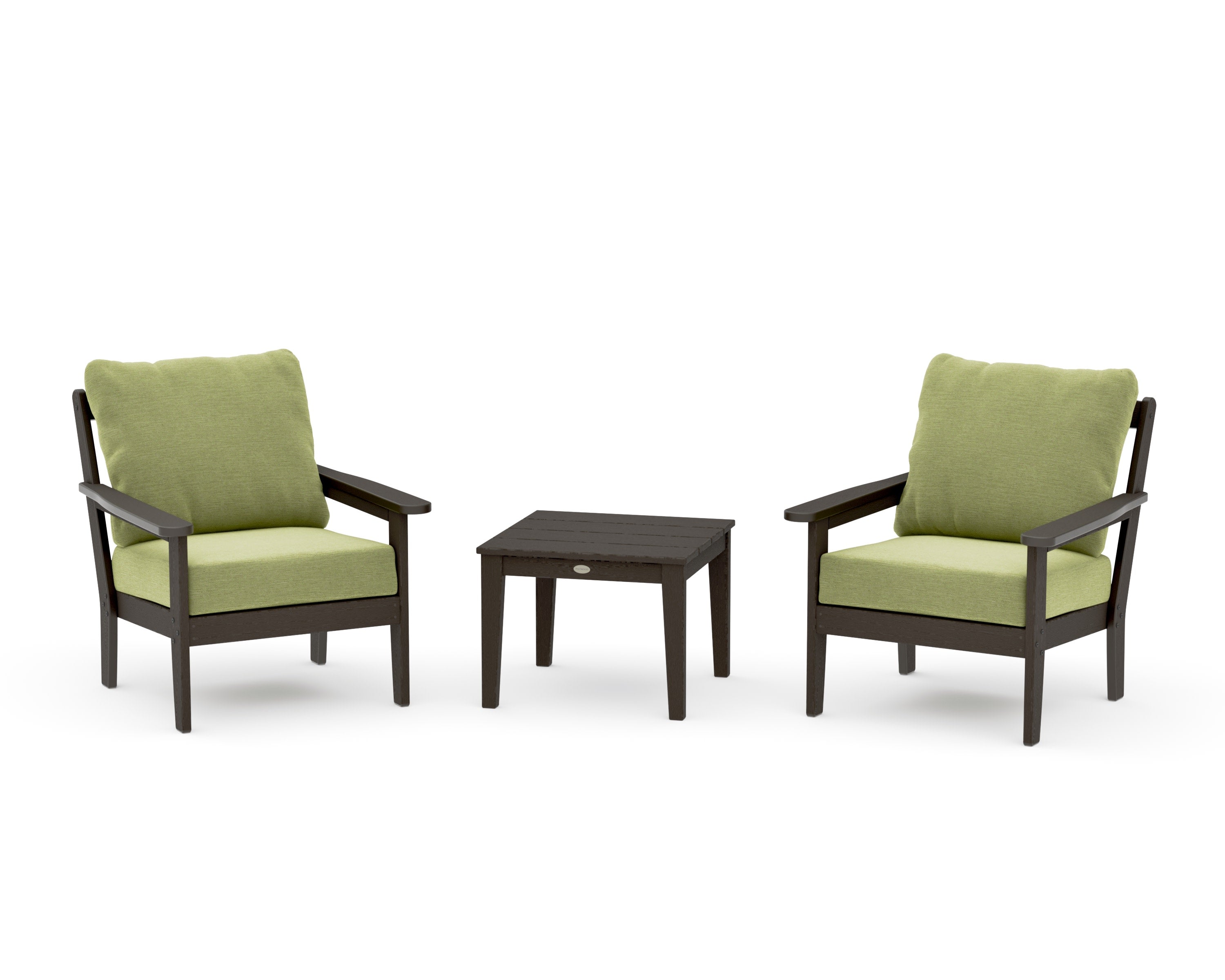 Cottage 3-Piece Deep Seating Set in Vintage Coffee / Chartreuse Boucle