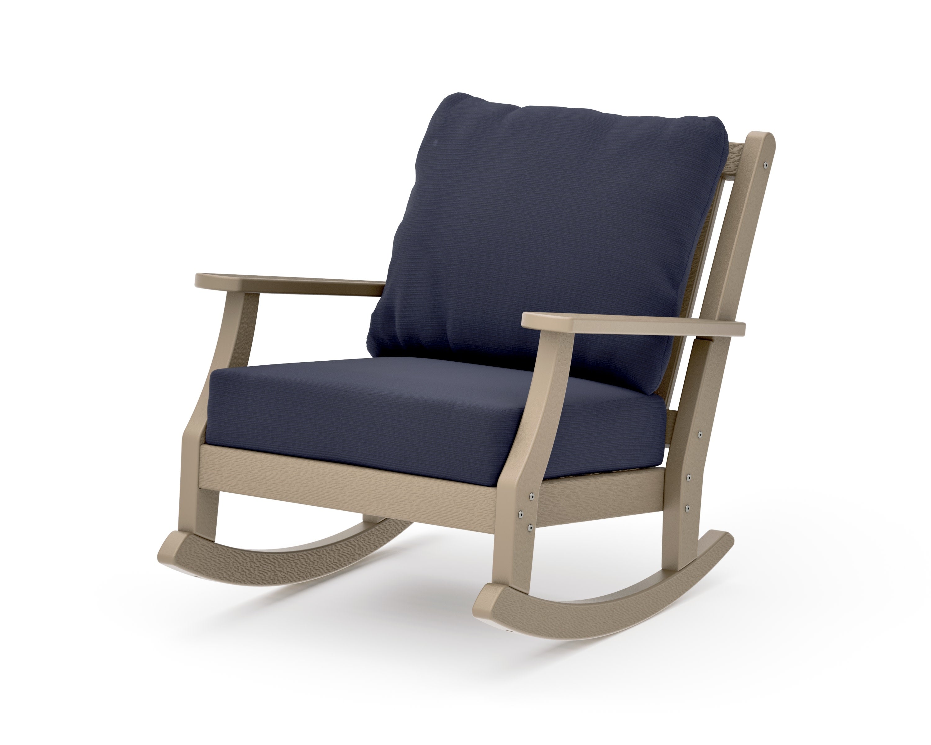 Wovendale Deep Seating Rocking Chair in Vintage Sahara / Navy Linen