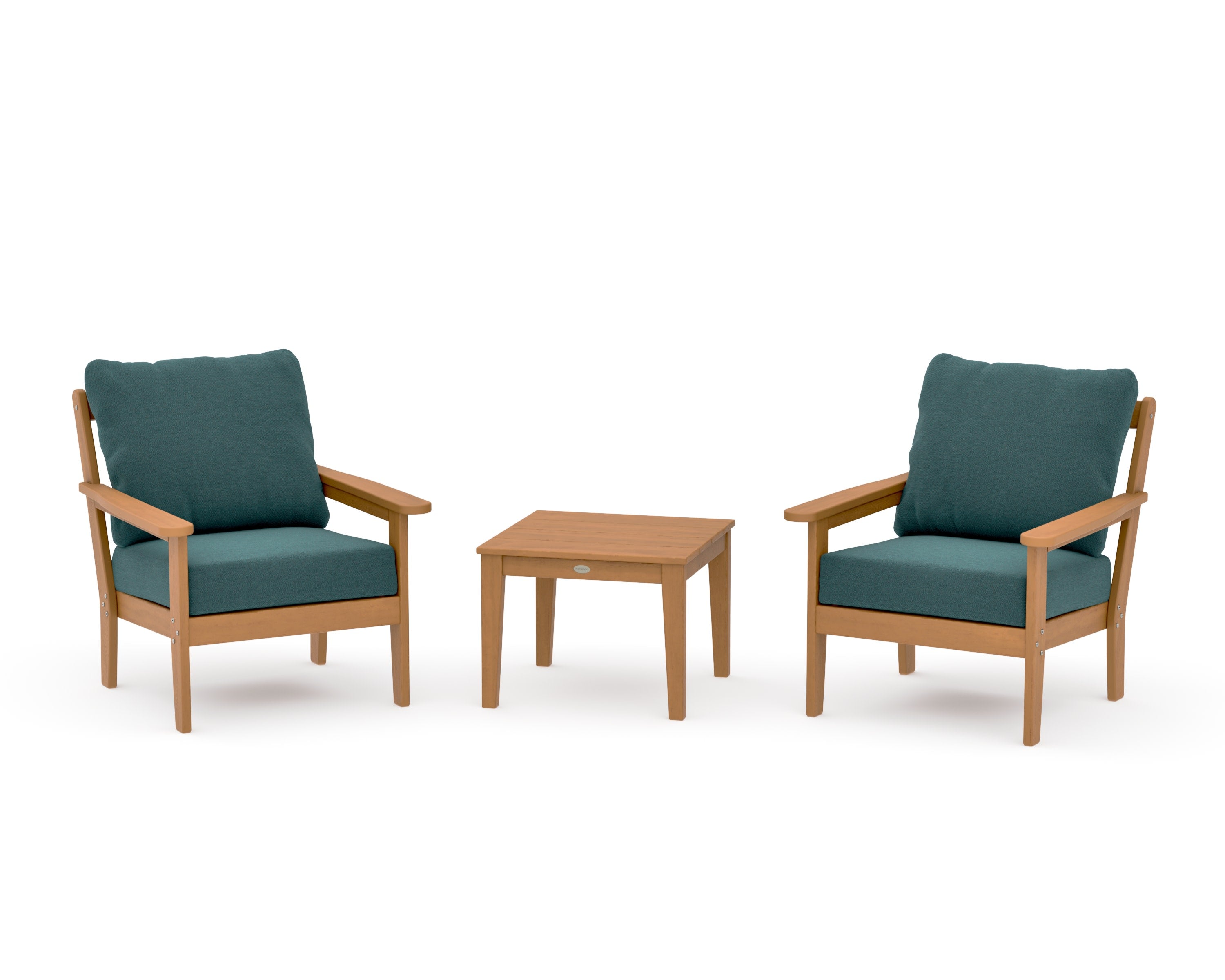 Cottage 3-Piece Deep Seating Set in Natural / Ocean Teal