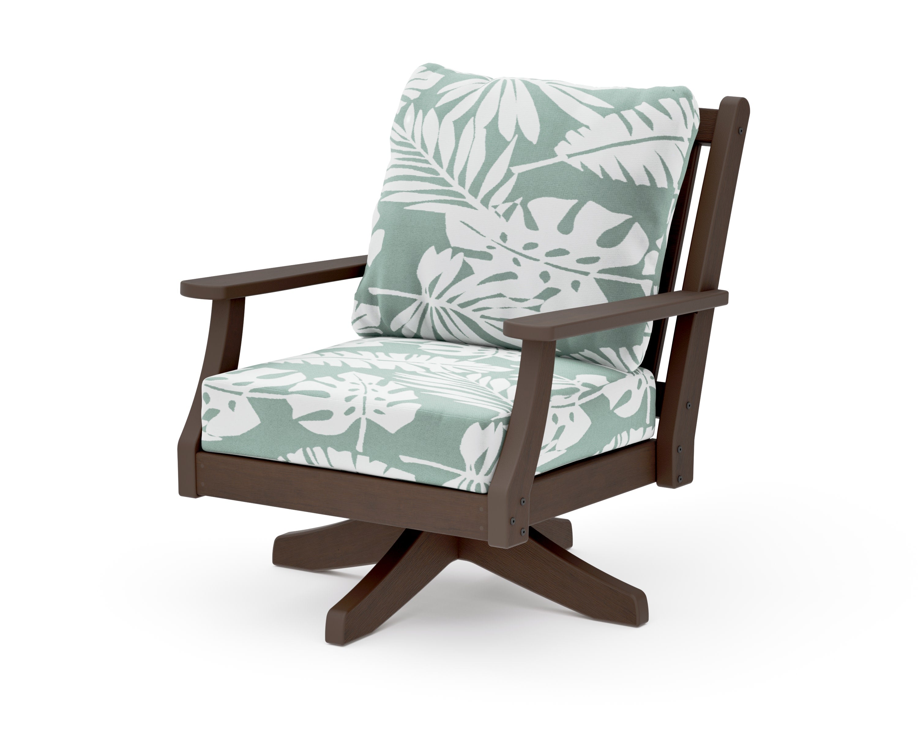 Wovendale Deep Seating Swivel Chair in Kona / Leaf Glacier Spa