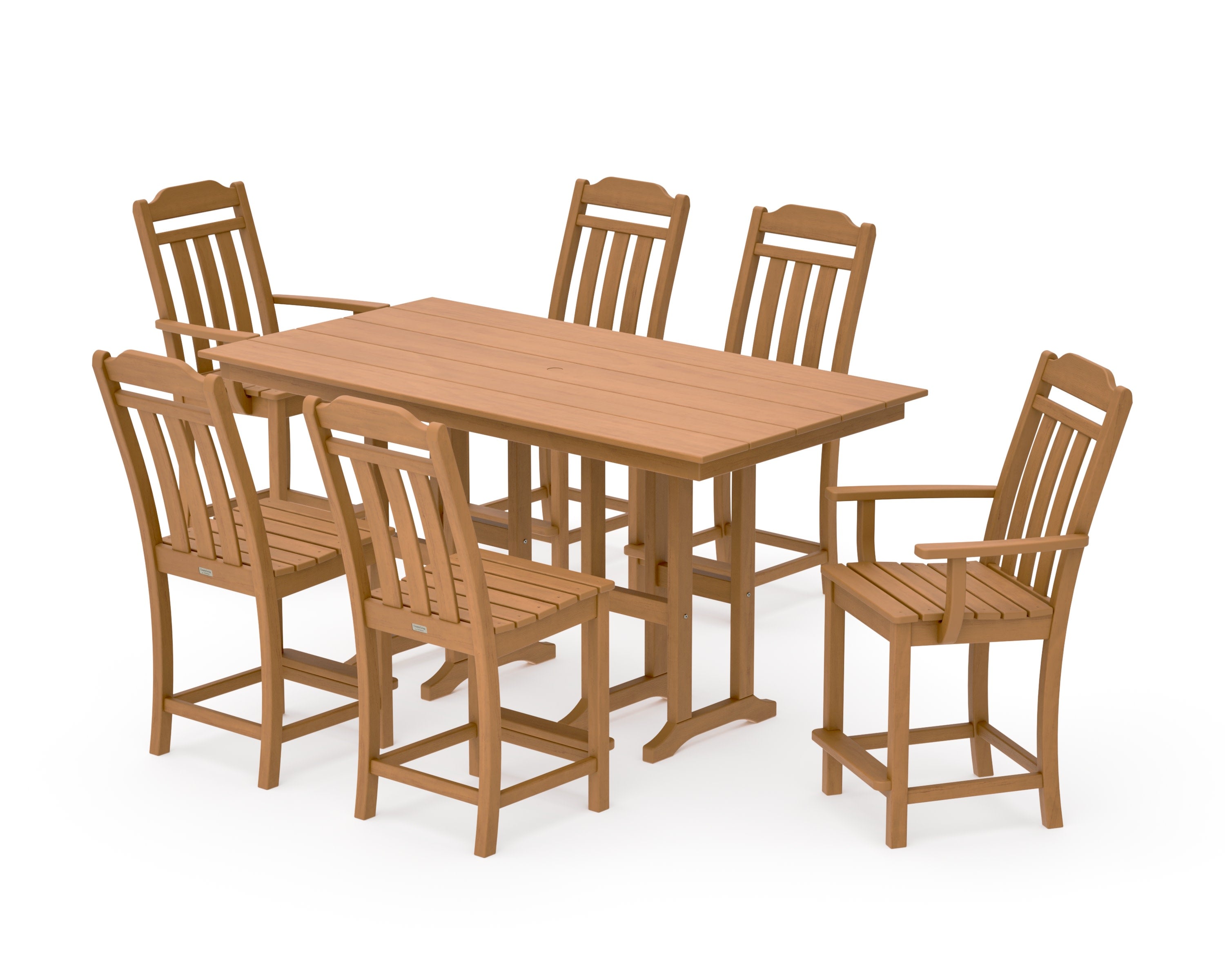 Cottage 7-Piece Farmhouse Counter Set in Natural