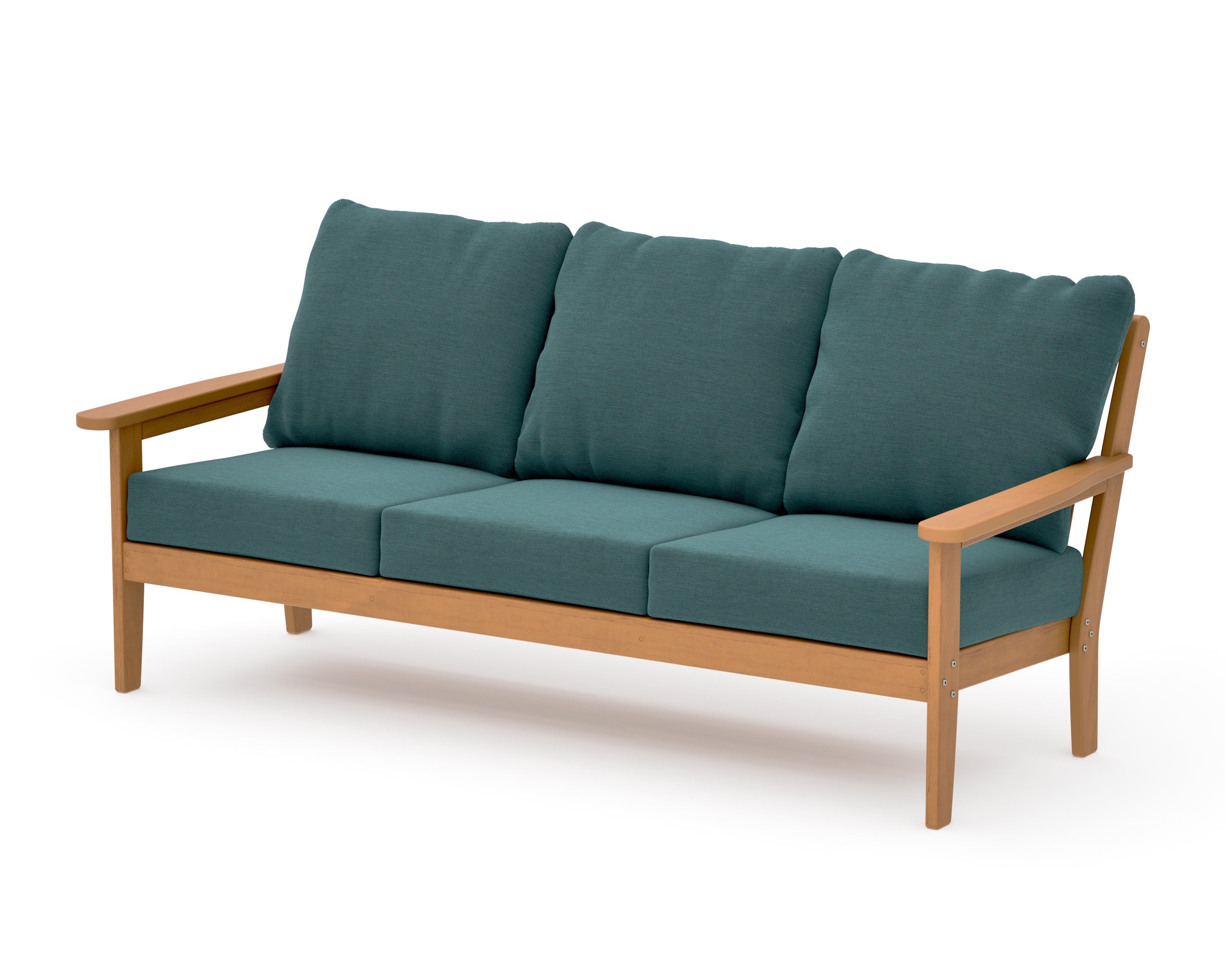Cottage Deep Seating Sofa in Natural / Ocean Teal