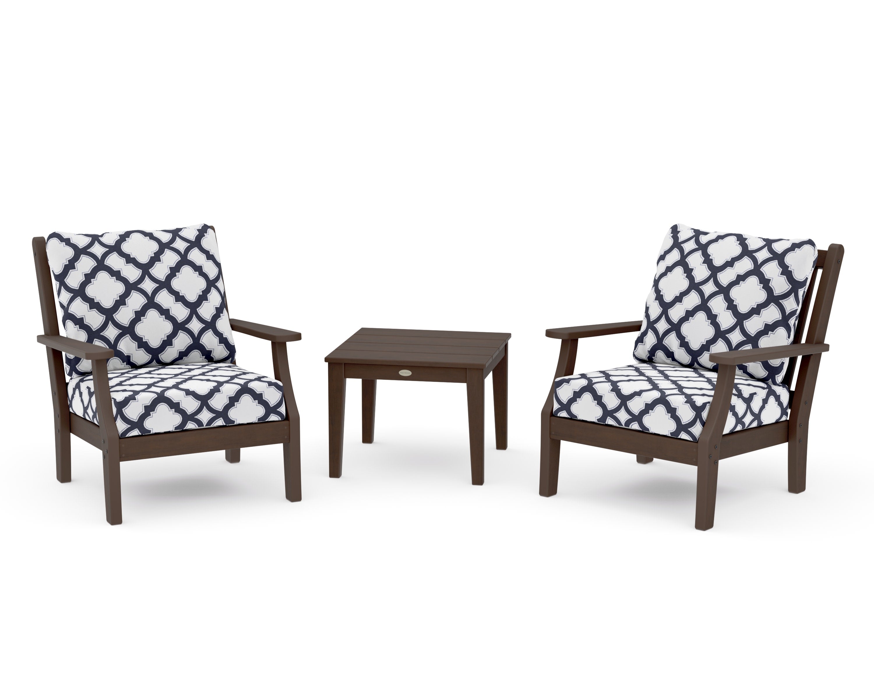 Wovendale 3-Piece Deep Seating Set in Kona / Trellis Navy