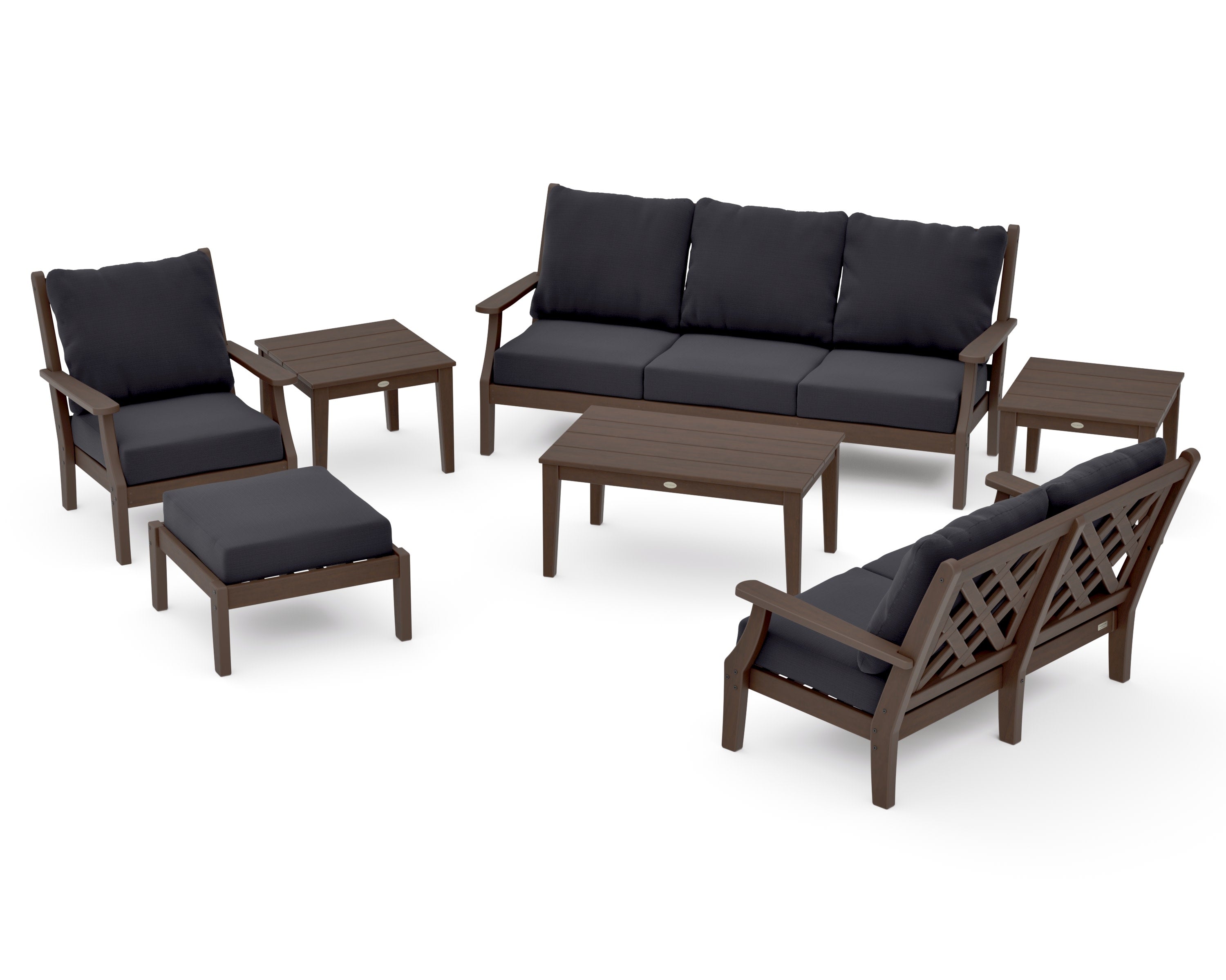 Wovendale 7-Piece Deep Seating Set in Kona / Midnight Linen