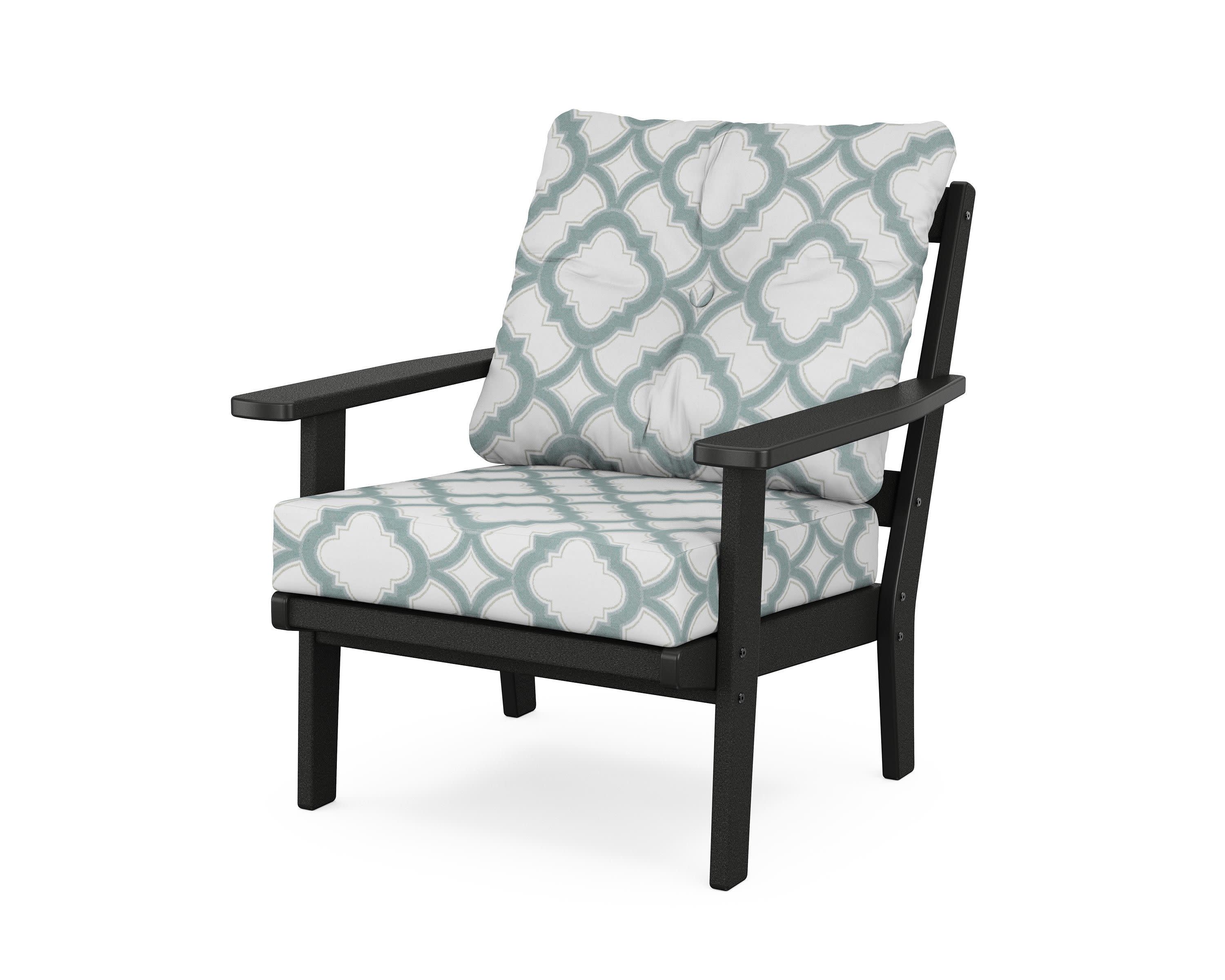 Prairie Deep Seating Chair in Black / Trellis Glacier Spa