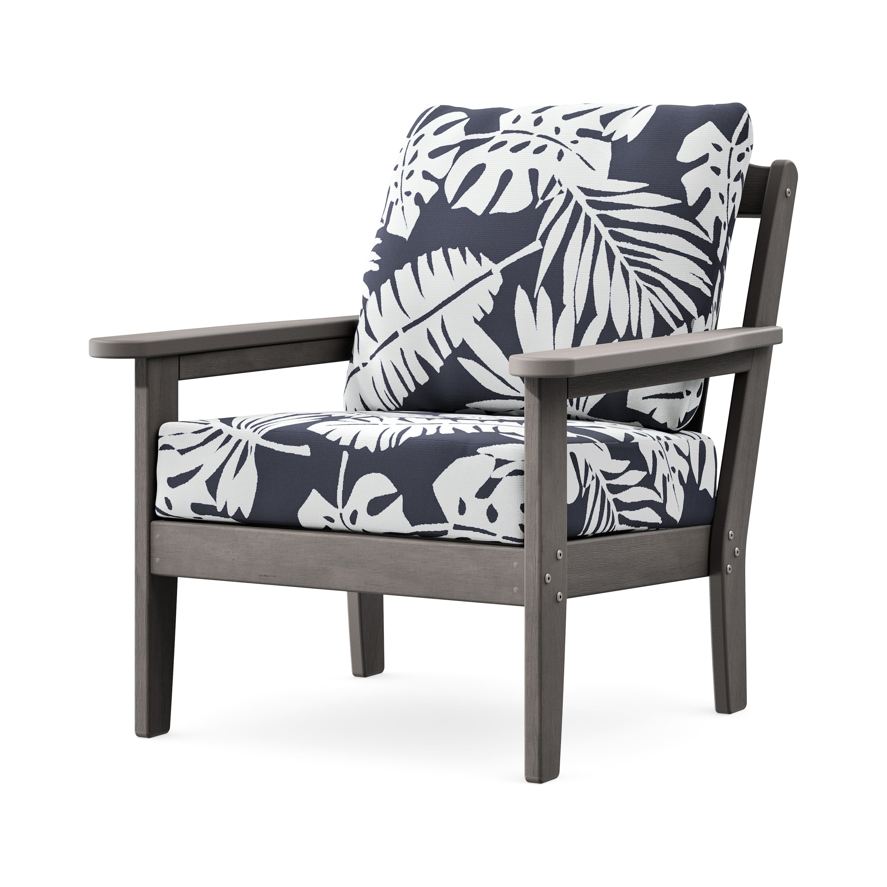 Cottage Deep Seating Chair in Driftwood / Leaf Navy