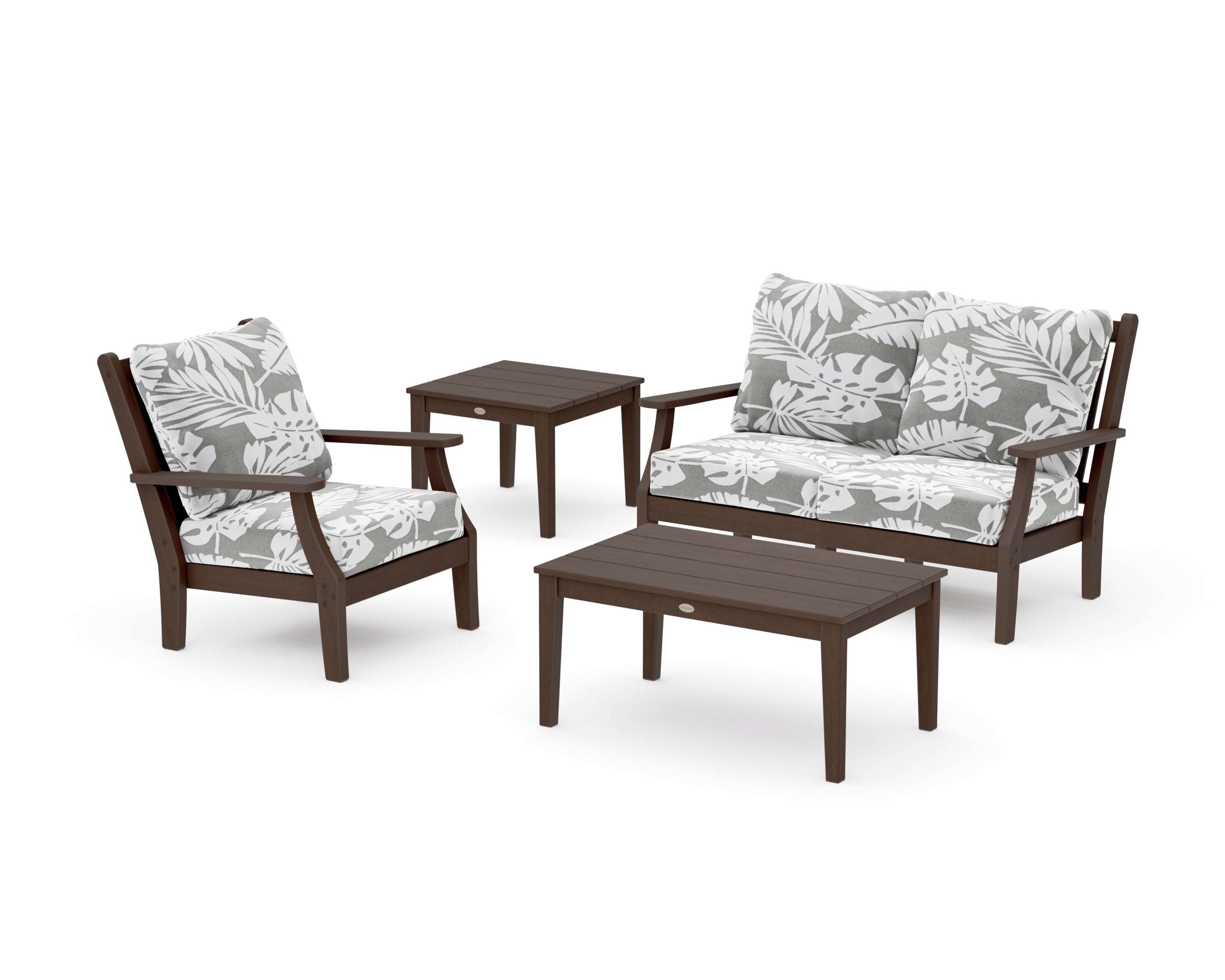 Wovendale 4-Piece Deep Seating Set in Kona / Leaf Grey Mist