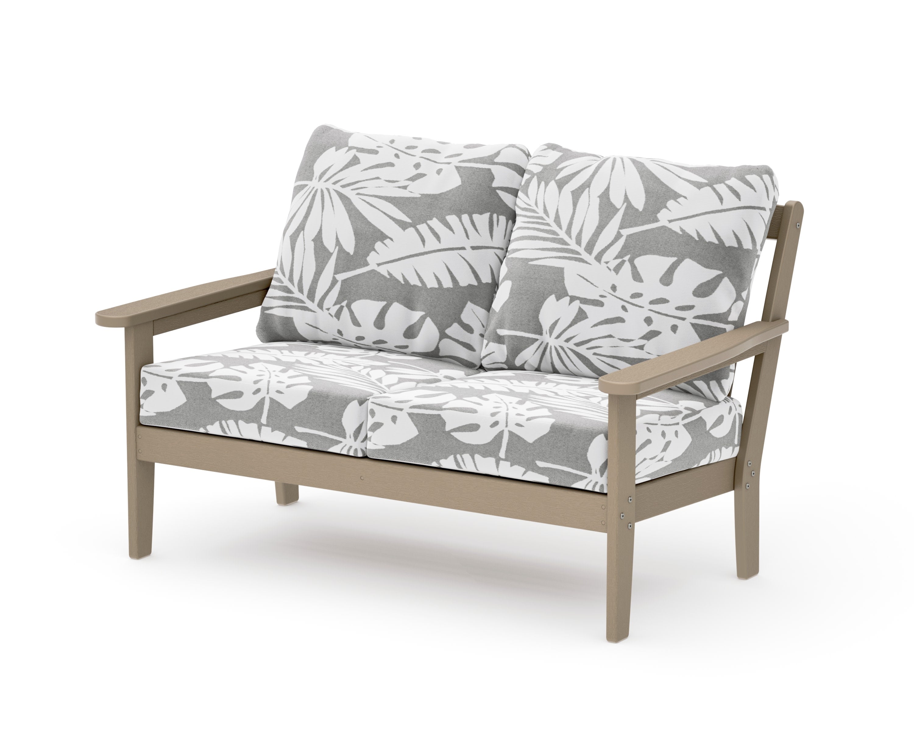 Cottage Deep Seating Loveseat in Vintage Sahara / Leaf Grey Mist