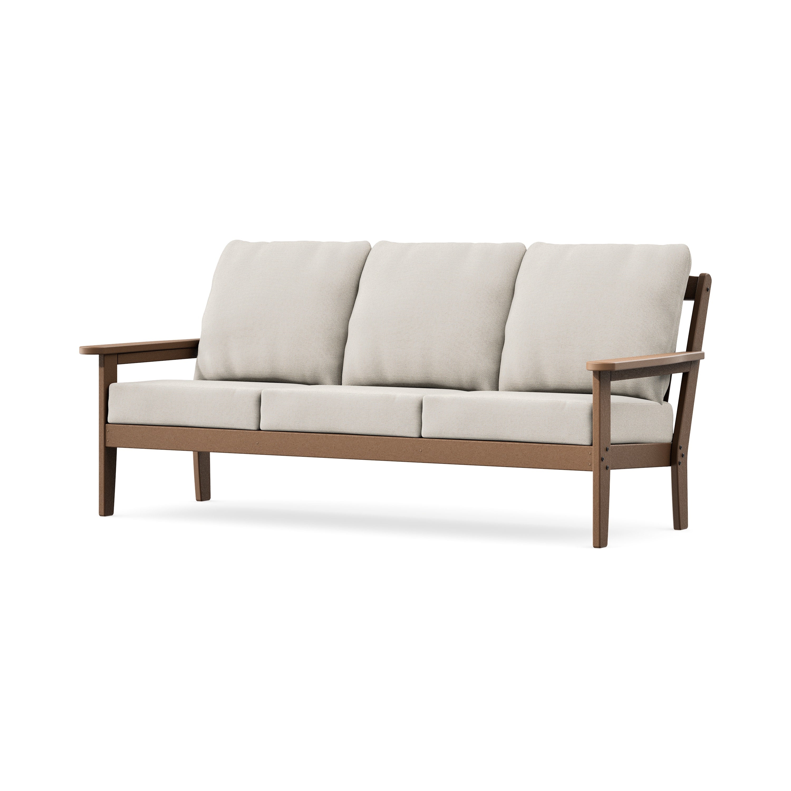 Cottage Deep Seating Sofa in Teak / Dune Burlap