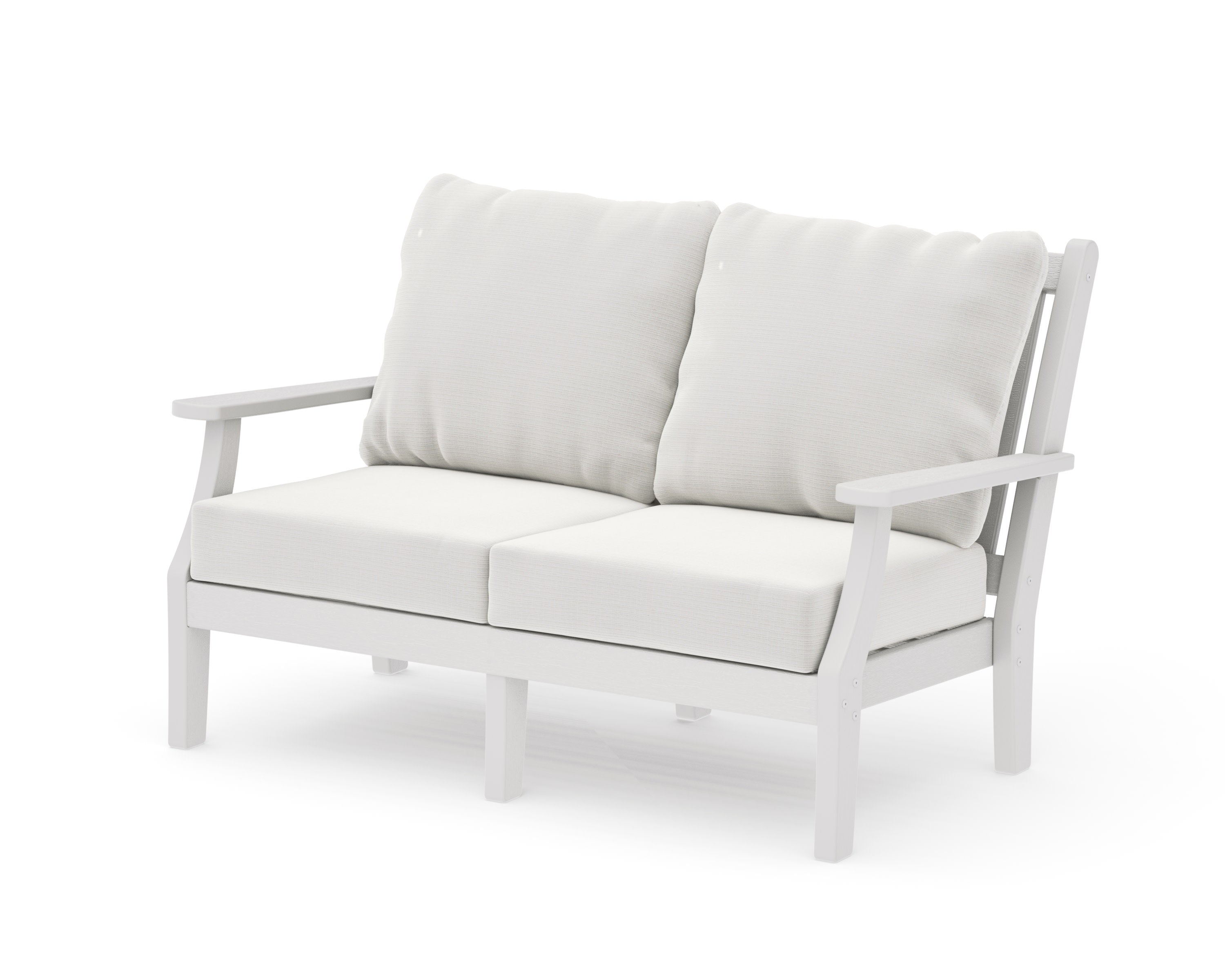 Wovendale Deep Seating Loveseat in Vintage White / Natural Linen