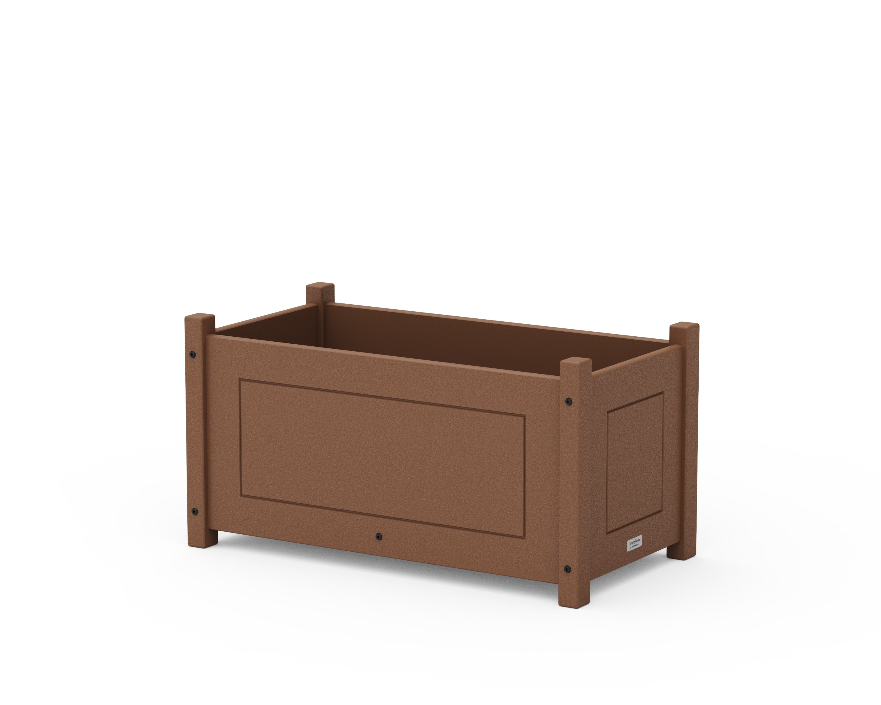 Country Living Rectangle Double Planter Box in Teak