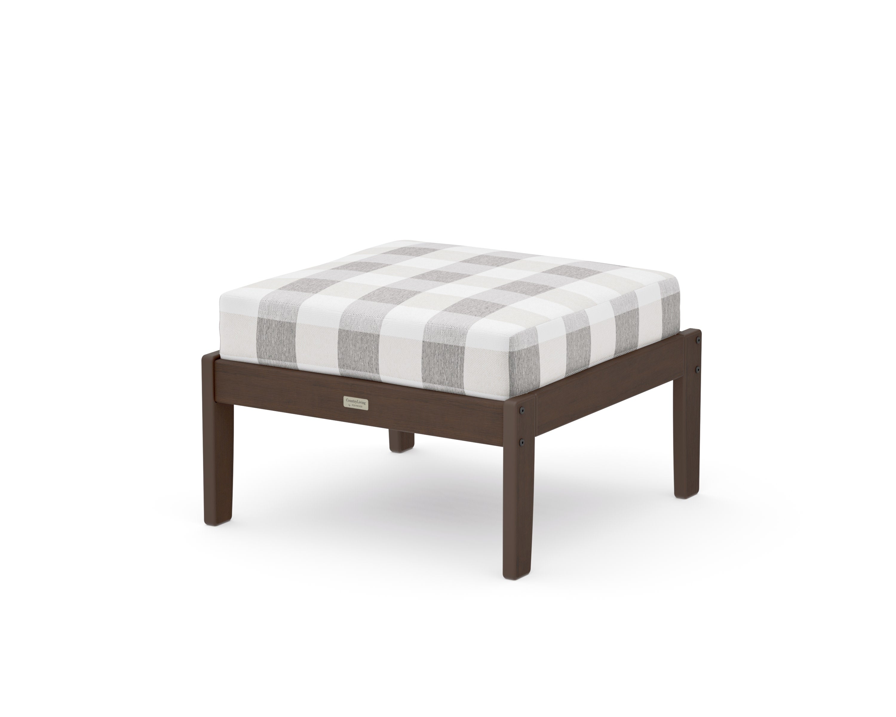 Cottage Deep Seating Ottoman in Kona / Buffalo Plaid Grey Mist