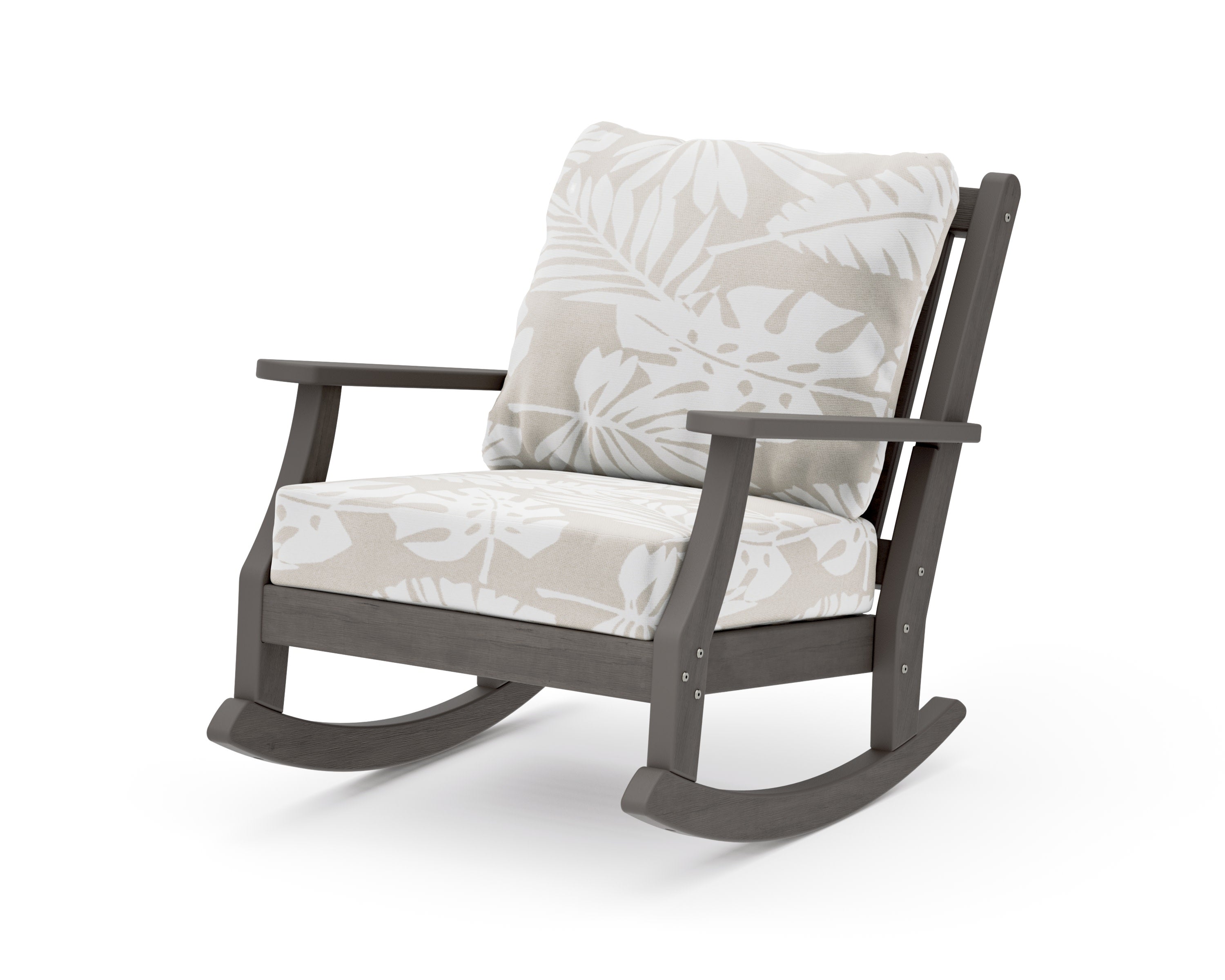 Wovendale Deep Seating Rocking Chair in Driftwood / Leaf Dune Burlap