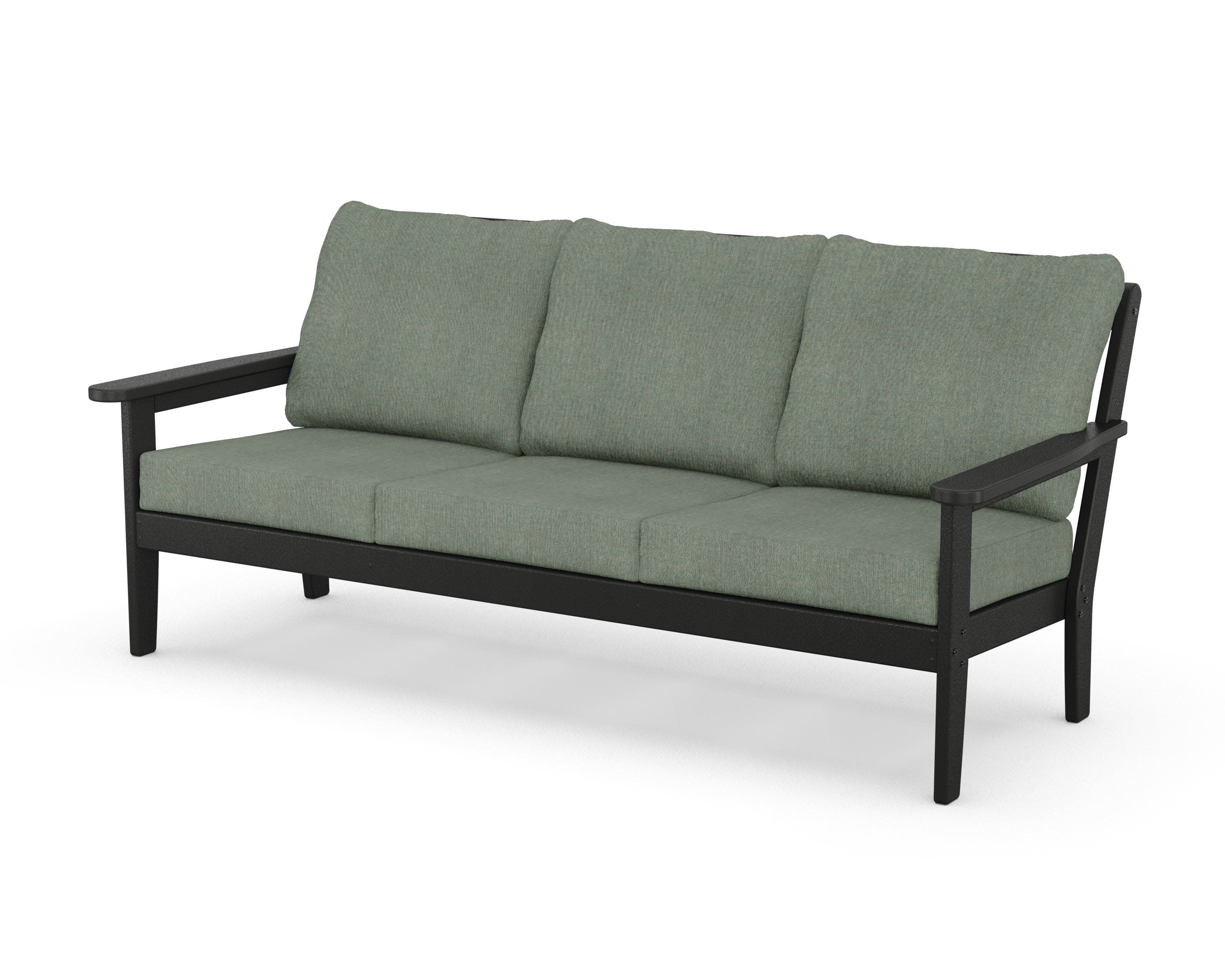 Cottage Deep Seating Sofa in Black / Cast Sage