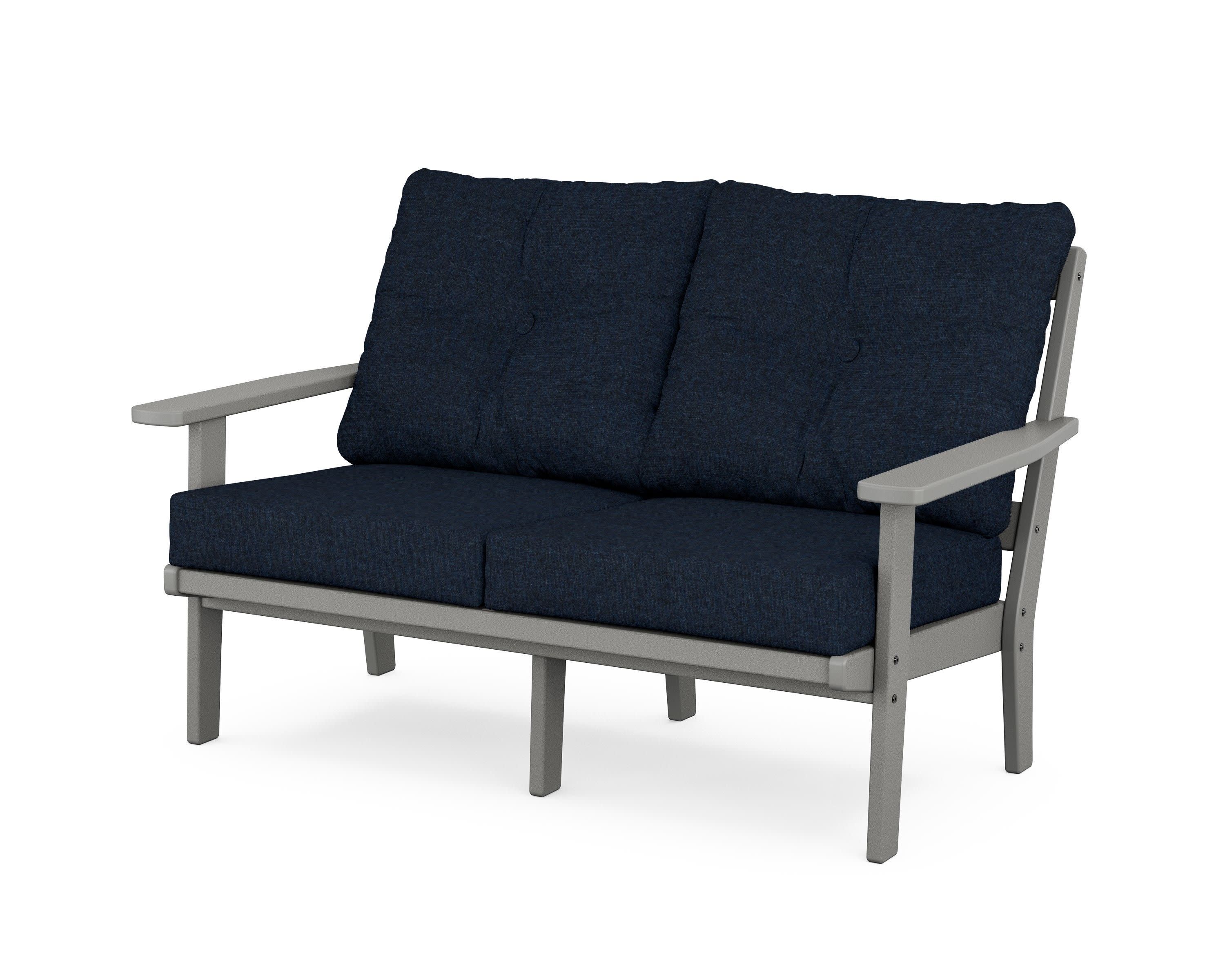 Prairie Deep SeatingLoveseat in Slate Grey / Marine Indigo