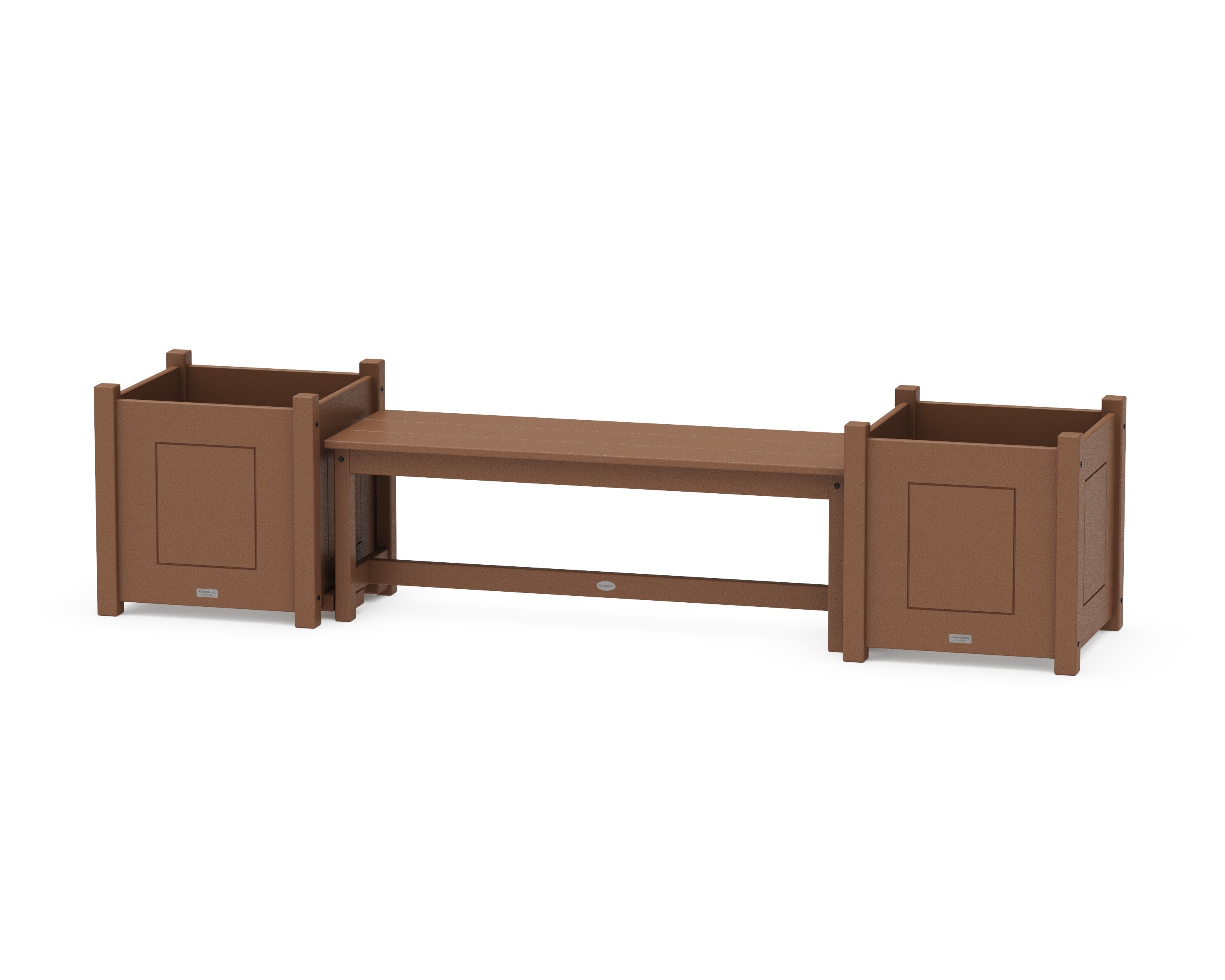 48" Country Living Straight Planter Bench Set - Large in Teak