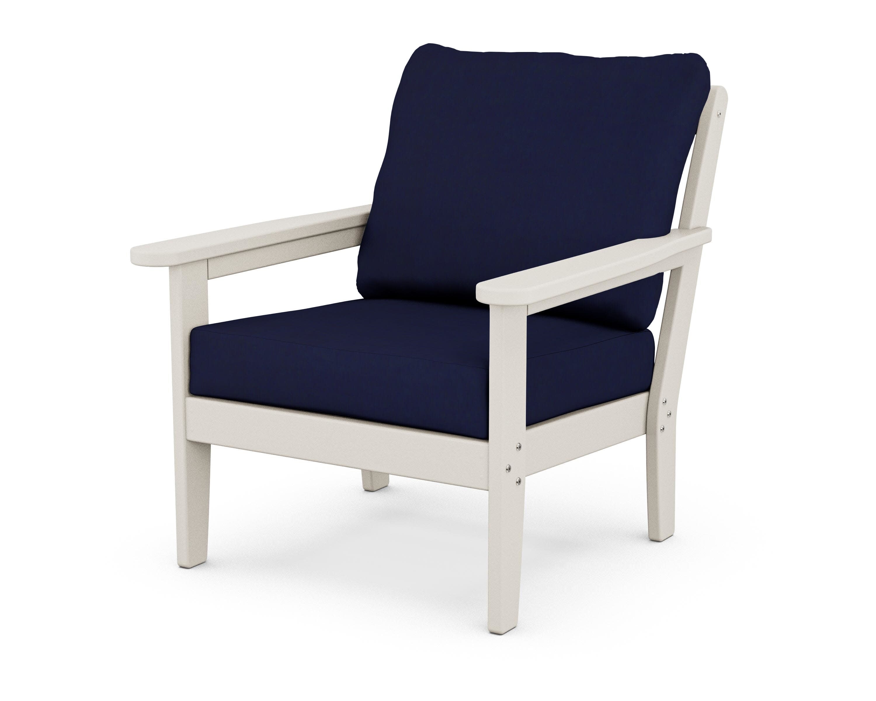 Cottage Deep Seating Chair in Sand / Navy