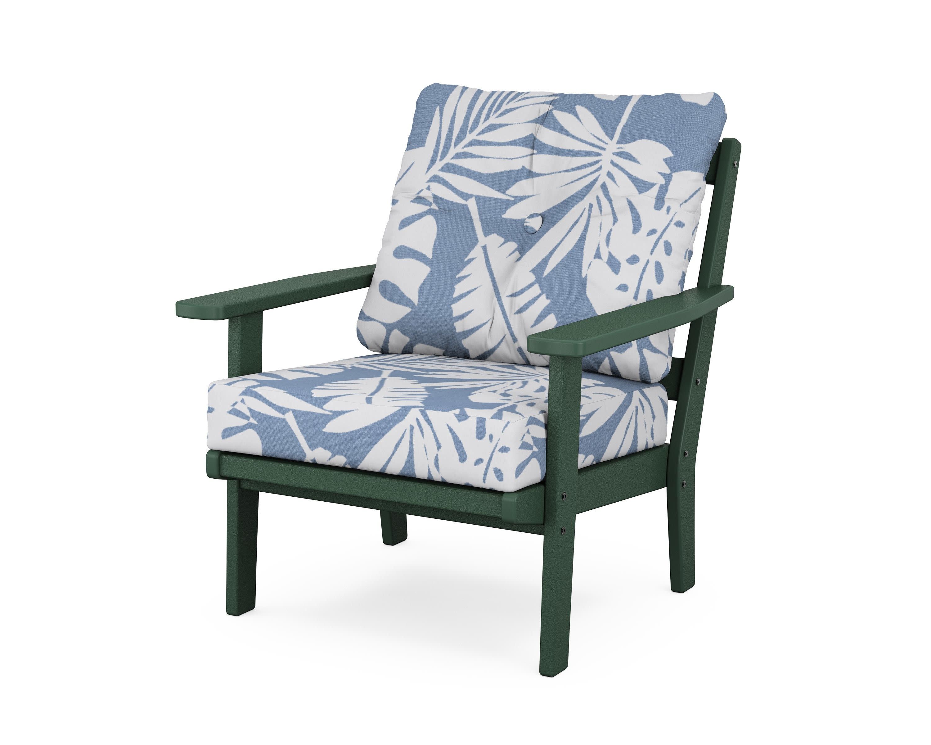 Prairie Deep Seating Chair in Green / Leaf Sky Blue