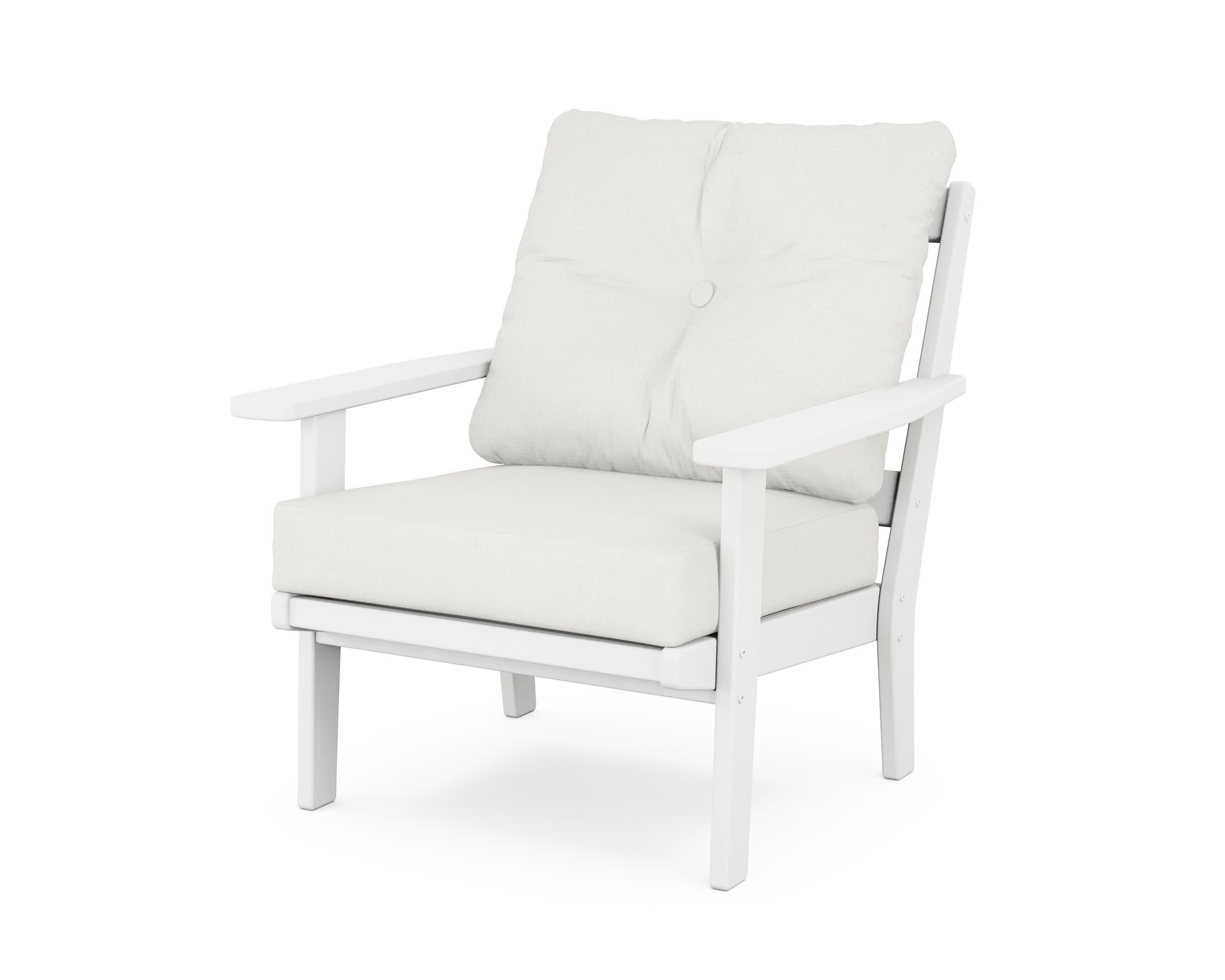 Prairie Deep Seating Chair in White / Natural Linen