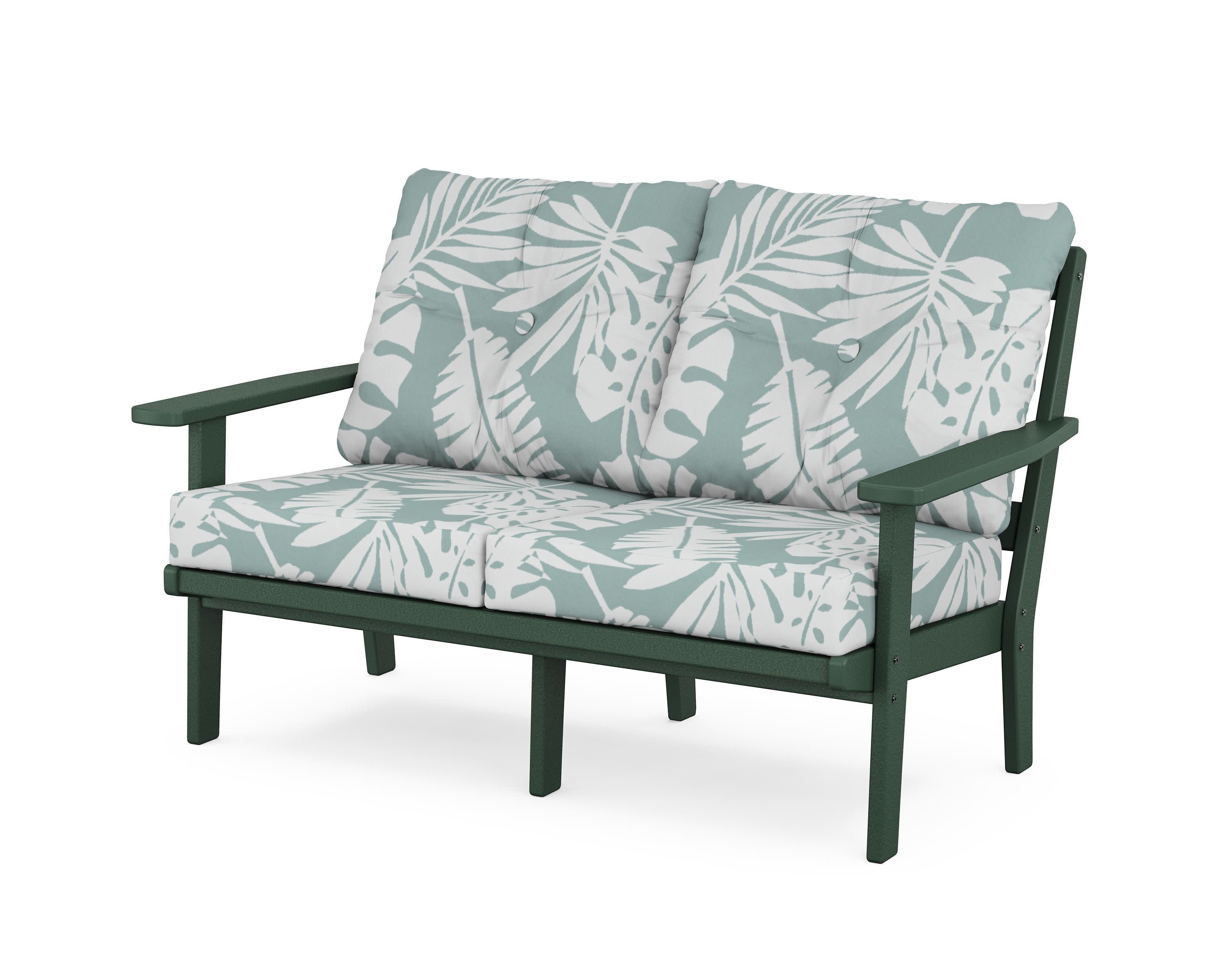 Prairie Deep SeatingLoveseat in Green / Leaf Glacier Spa