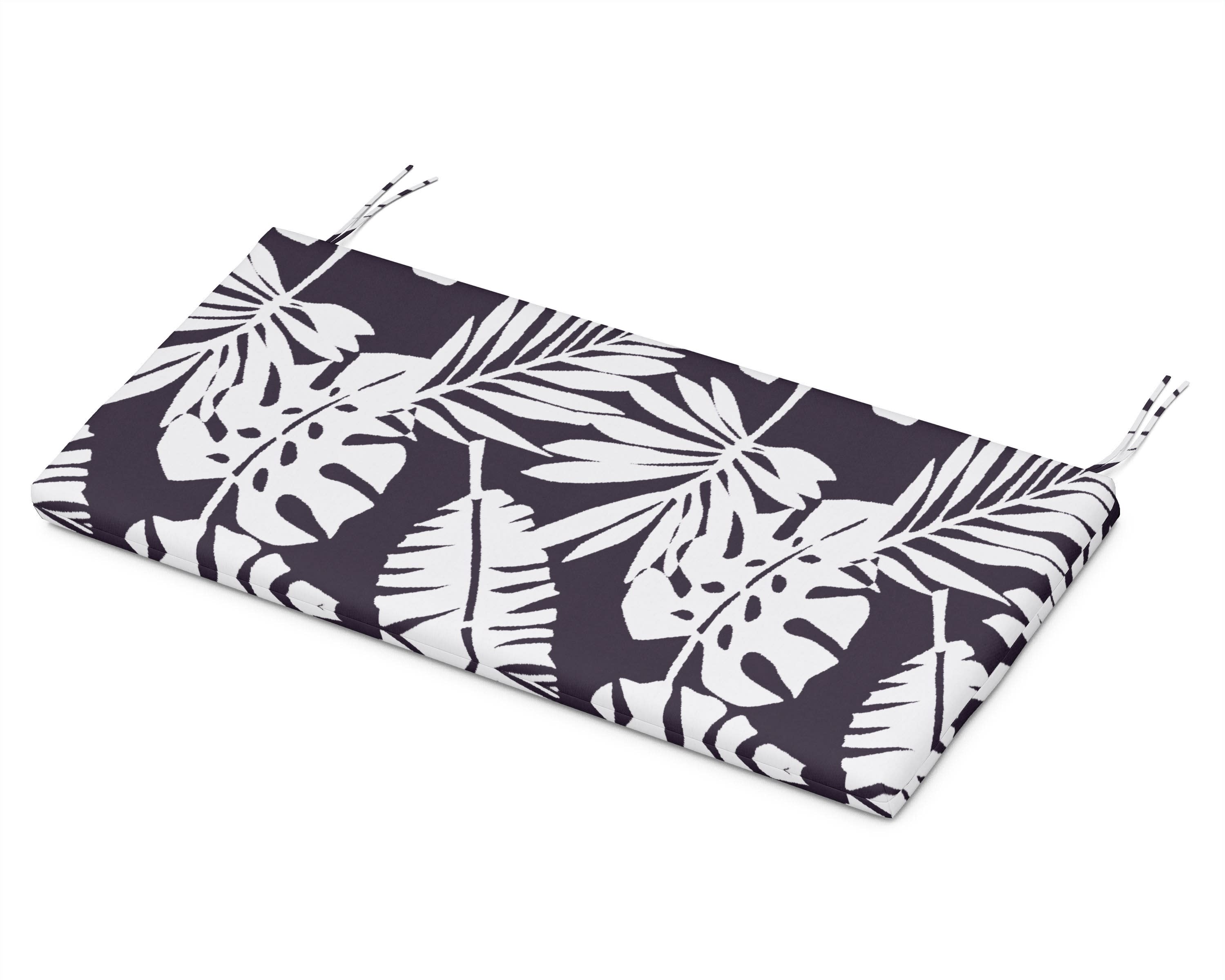 Bench Seat Cushion - 17.25"D x 43.5"W x 2.5"H in Leaf Navy