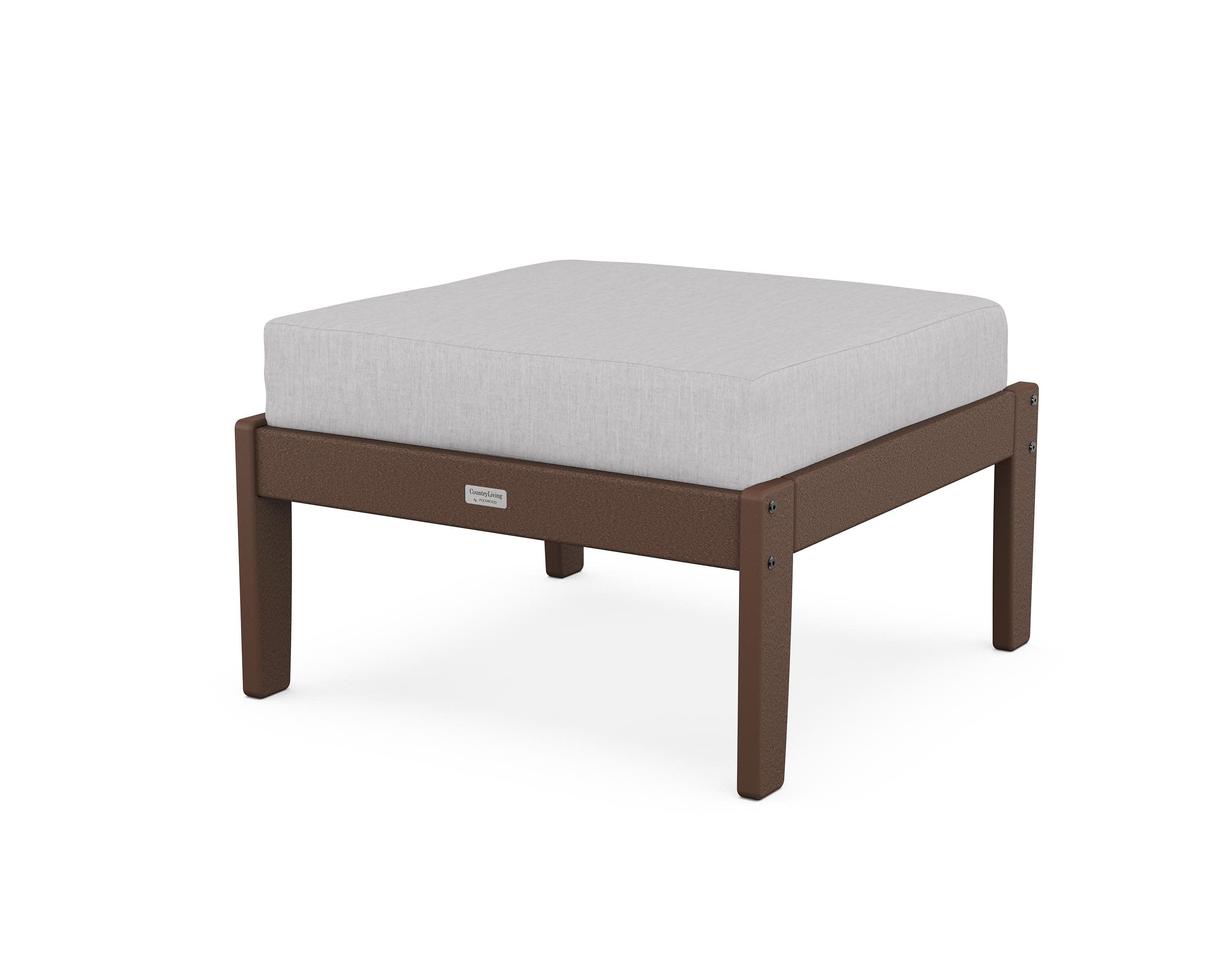 Cottage Deep Seating Ottoman in Mahogany / Granite
