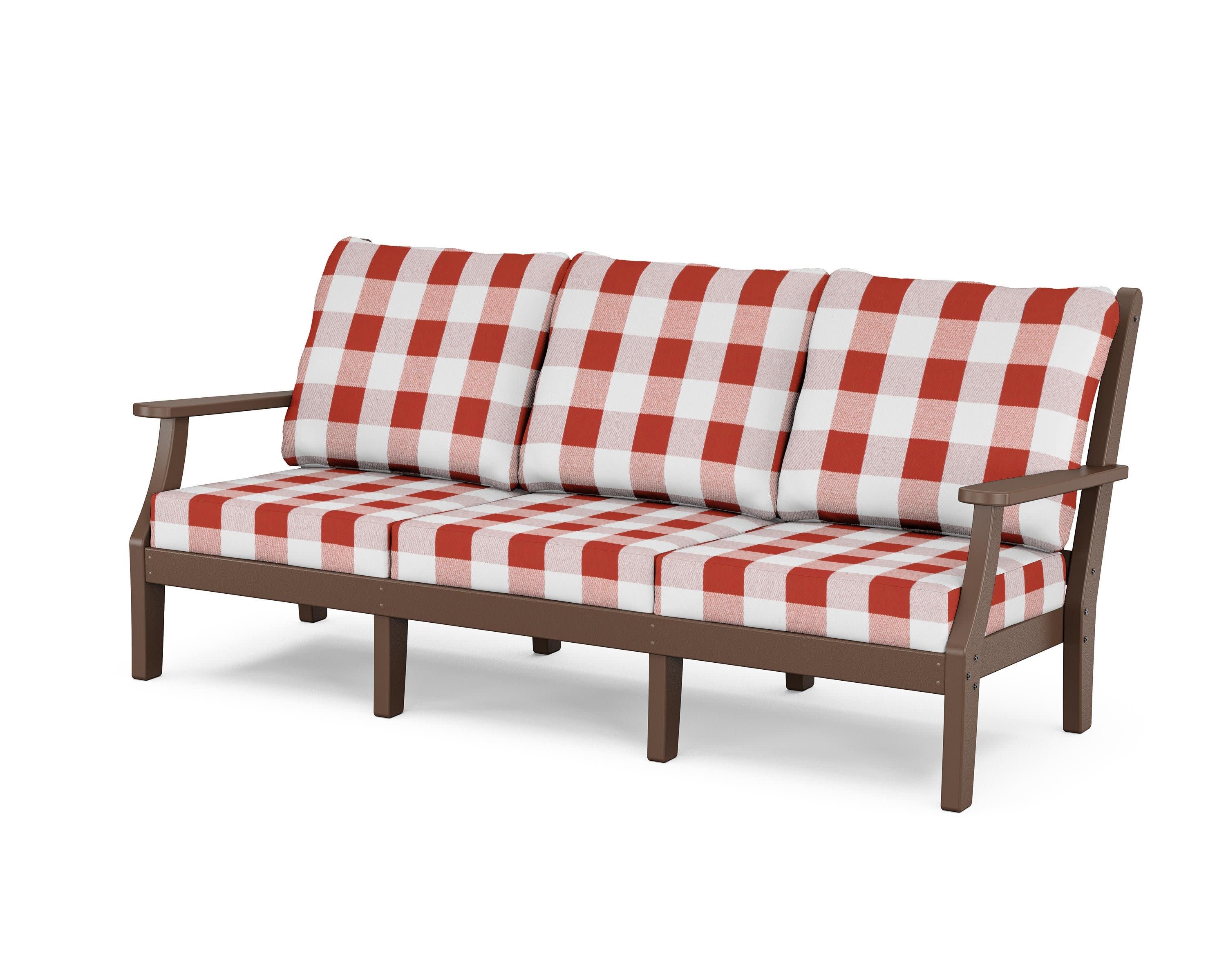 Wovendale Deep Seating Sofa in Mahogany / Buffalo Plaid Crimson