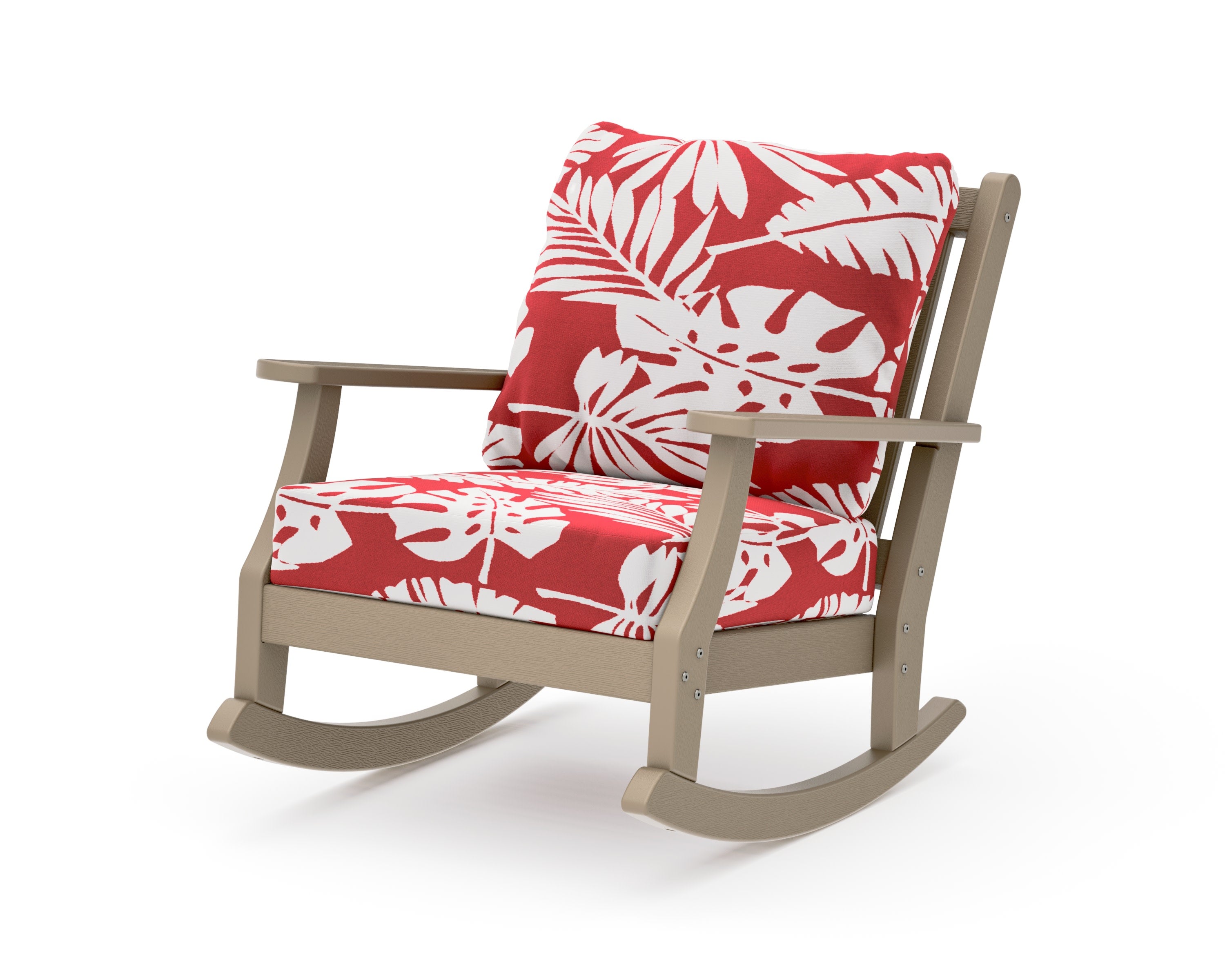 Wovendale Deep Seating Rocking Chair in Vintage Sahara / Leaf Crimson