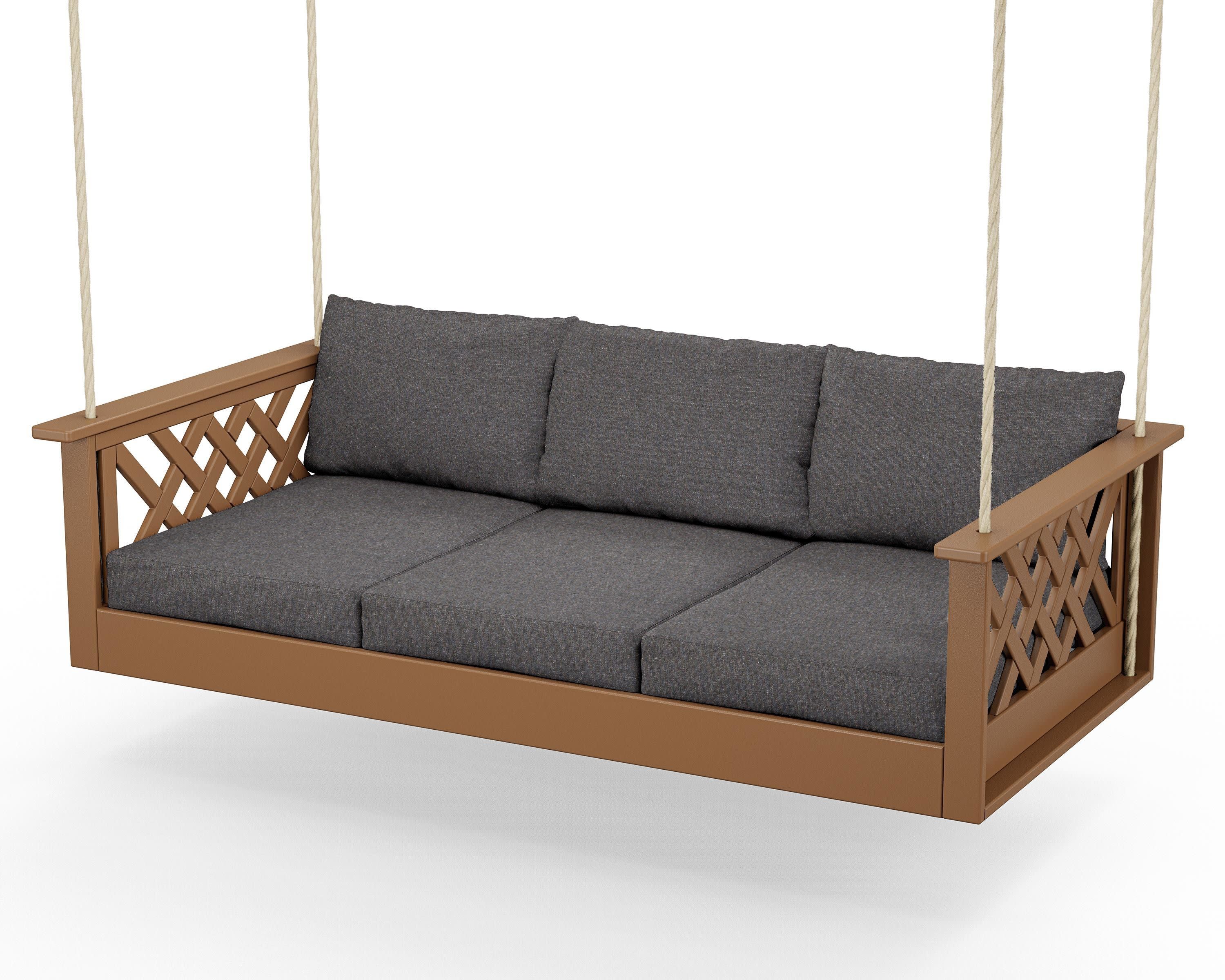 Wovendale Daybed Swing in Teak / Ash Charcoal