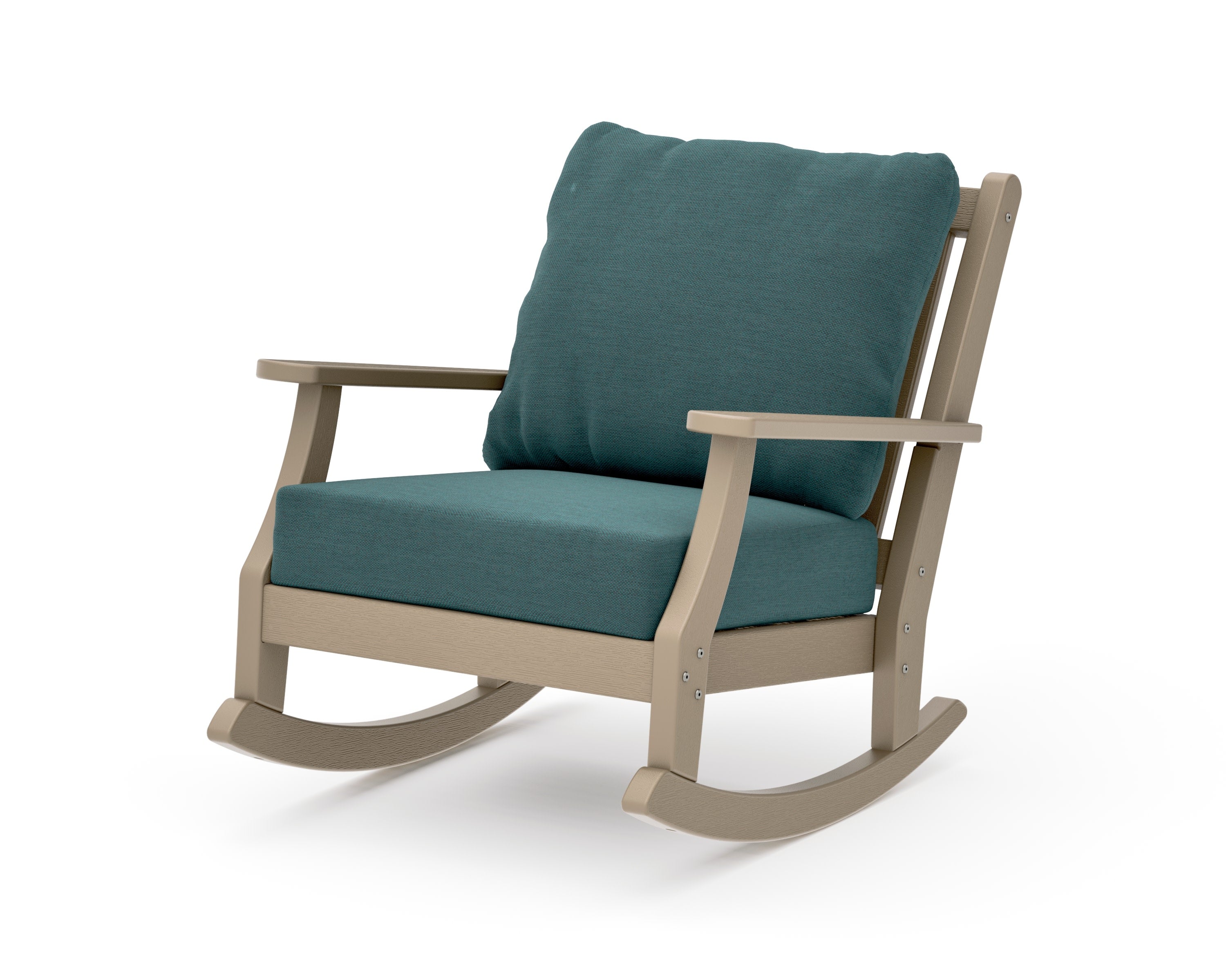 Wovendale Deep Seating Rocking Chair in Vintage Sahara / Ocean Teal