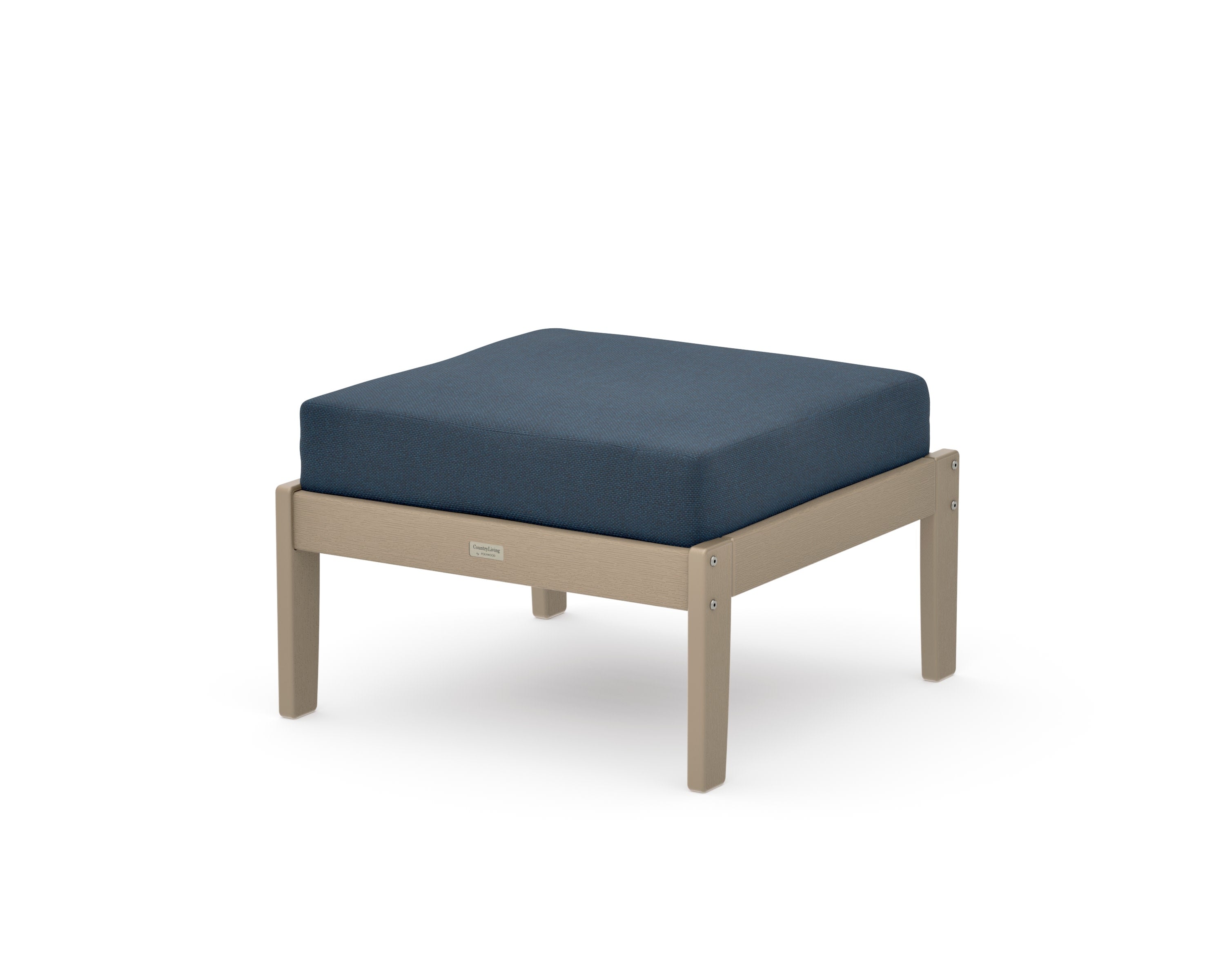 Cottage Deep Seating Ottoman in Vintage Sahara / Marine Indigo