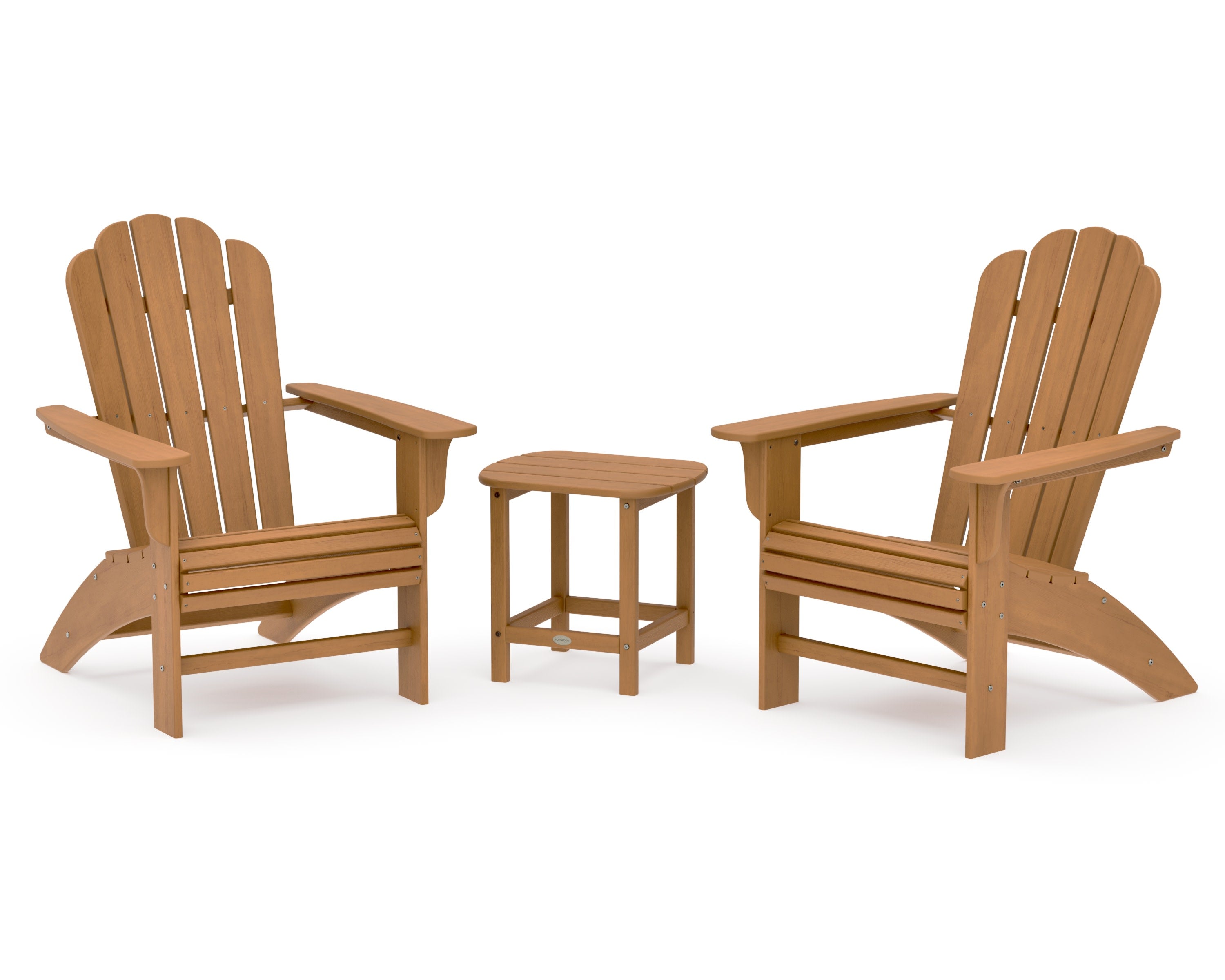 Cottage Curveback Adirondack Chair 3-Piece Set in Natural