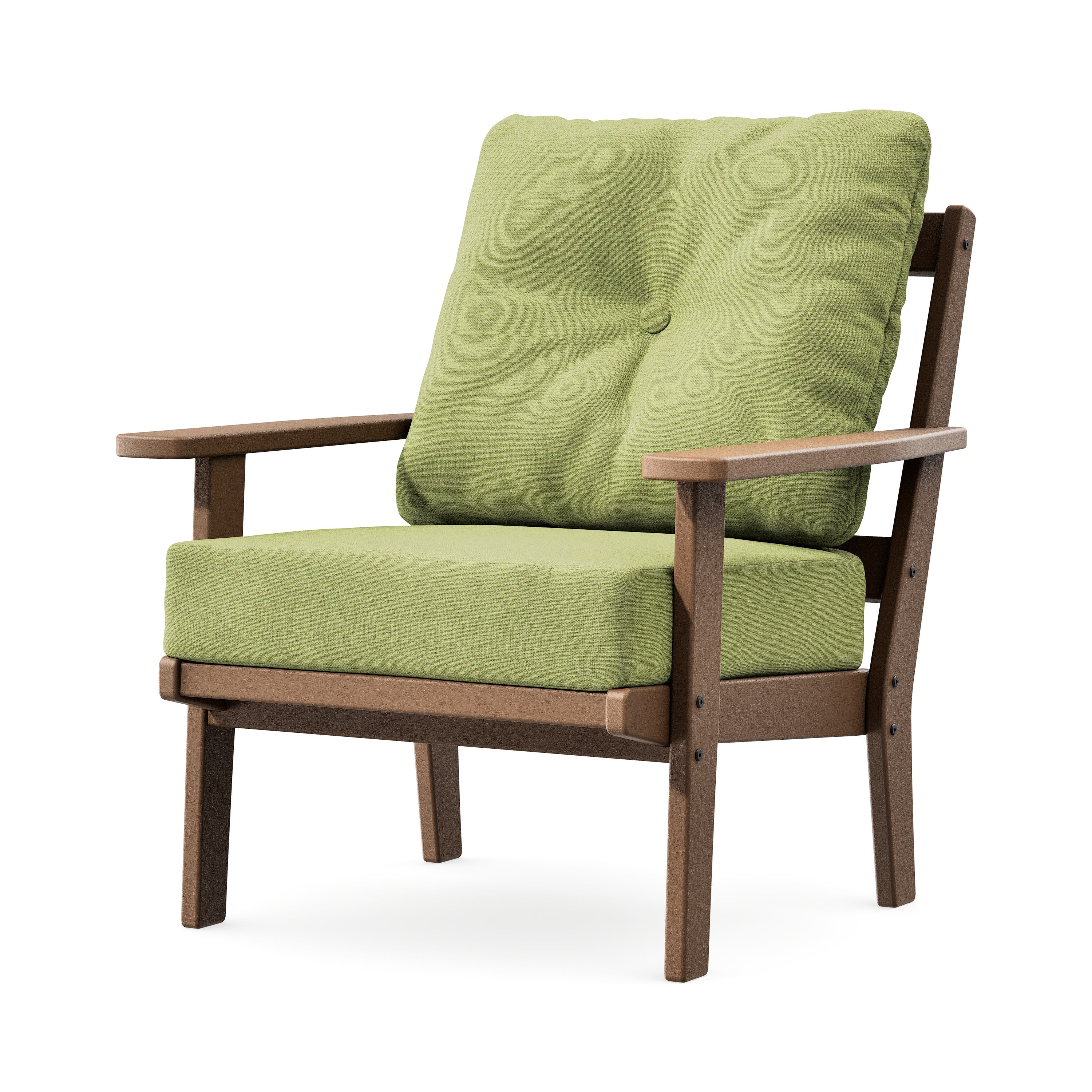 Prairie Deep Seating Chair in Teak / Chartreuse Boucle