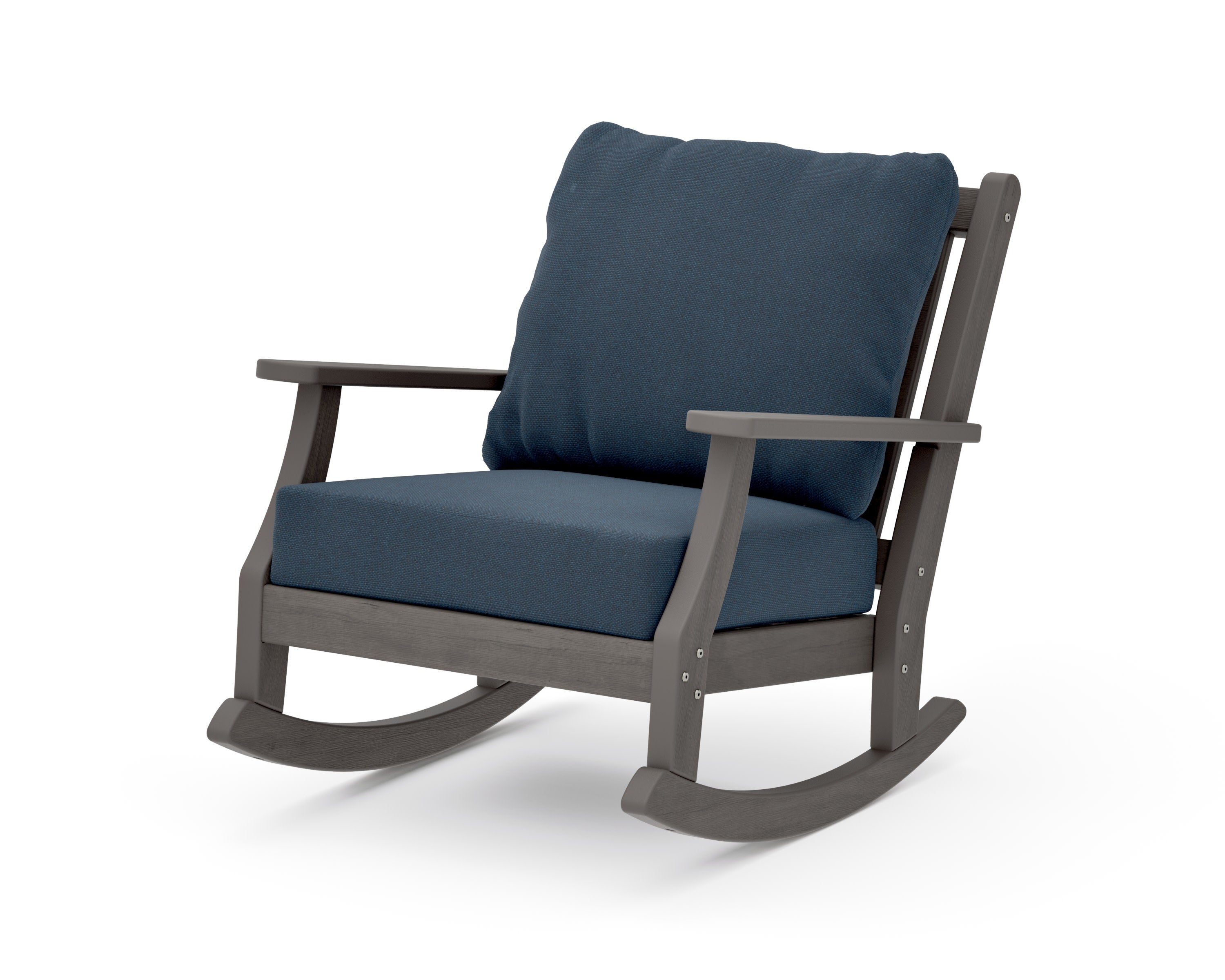 Wovendale Deep Seating Rocking Chair in Driftwood / Marine Indigo