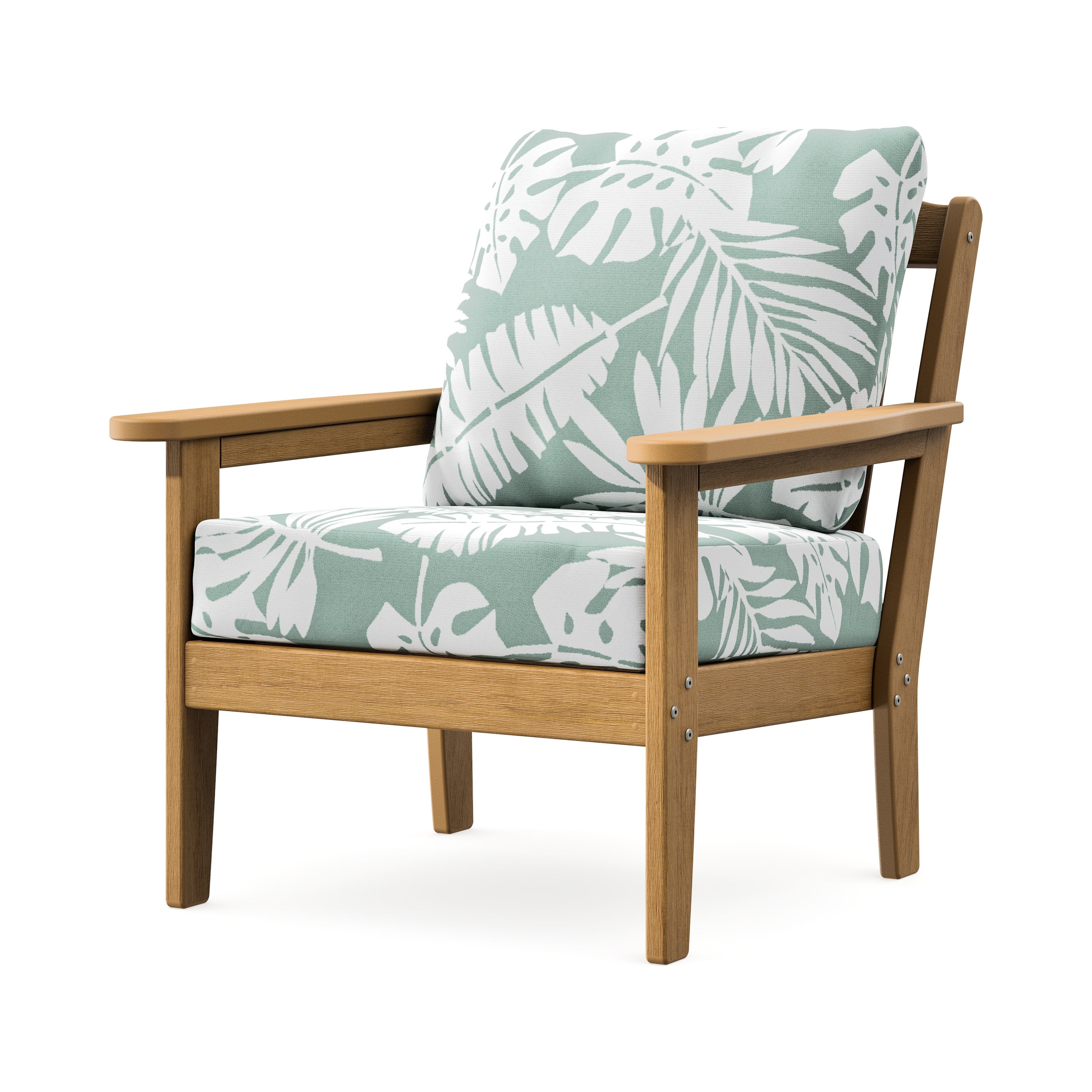 Cottage Deep Seating Chair in Natural / Leaf Glacier Spa