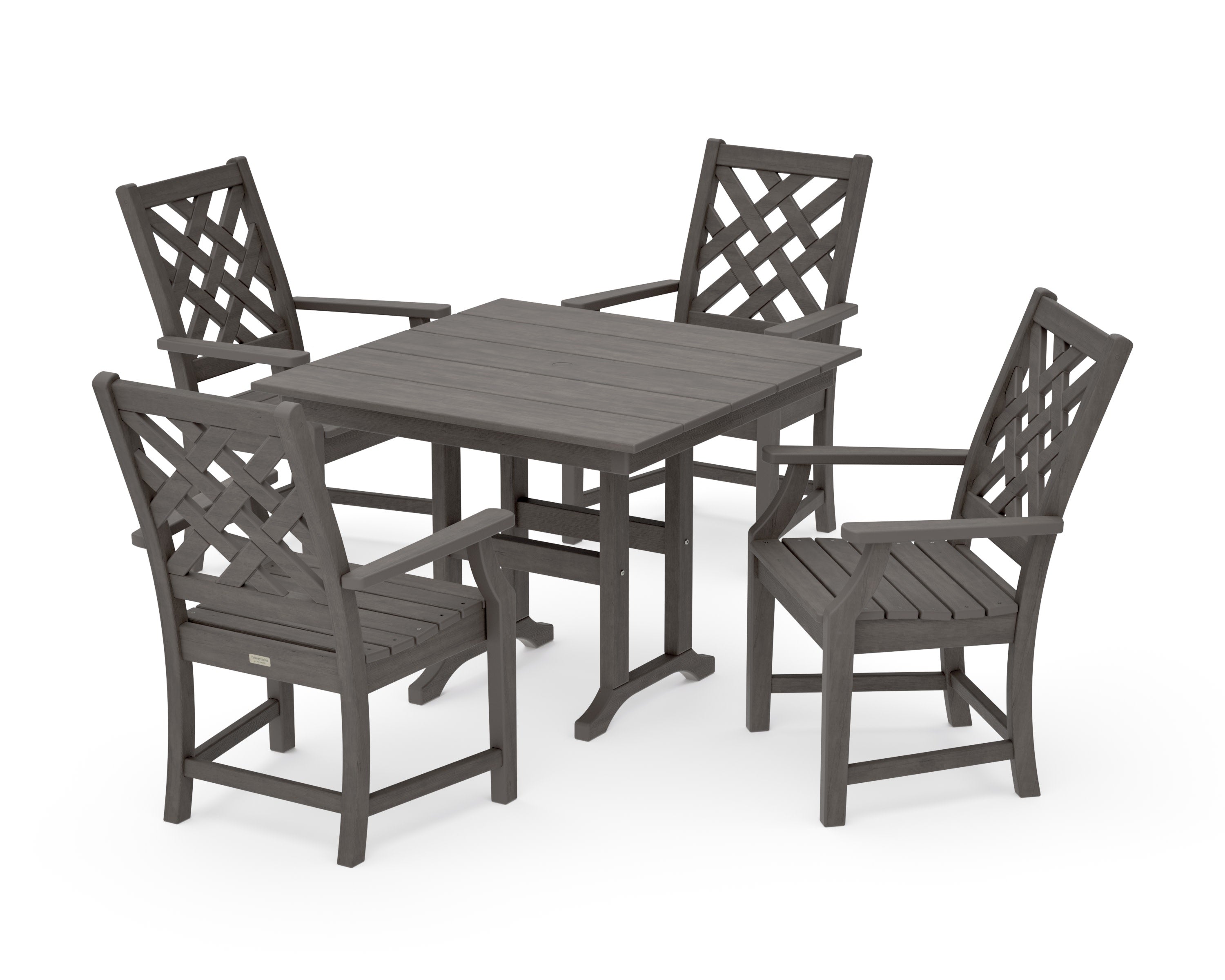 Wovendale 5-Piece Farmhouse Dining Set in Driftwood