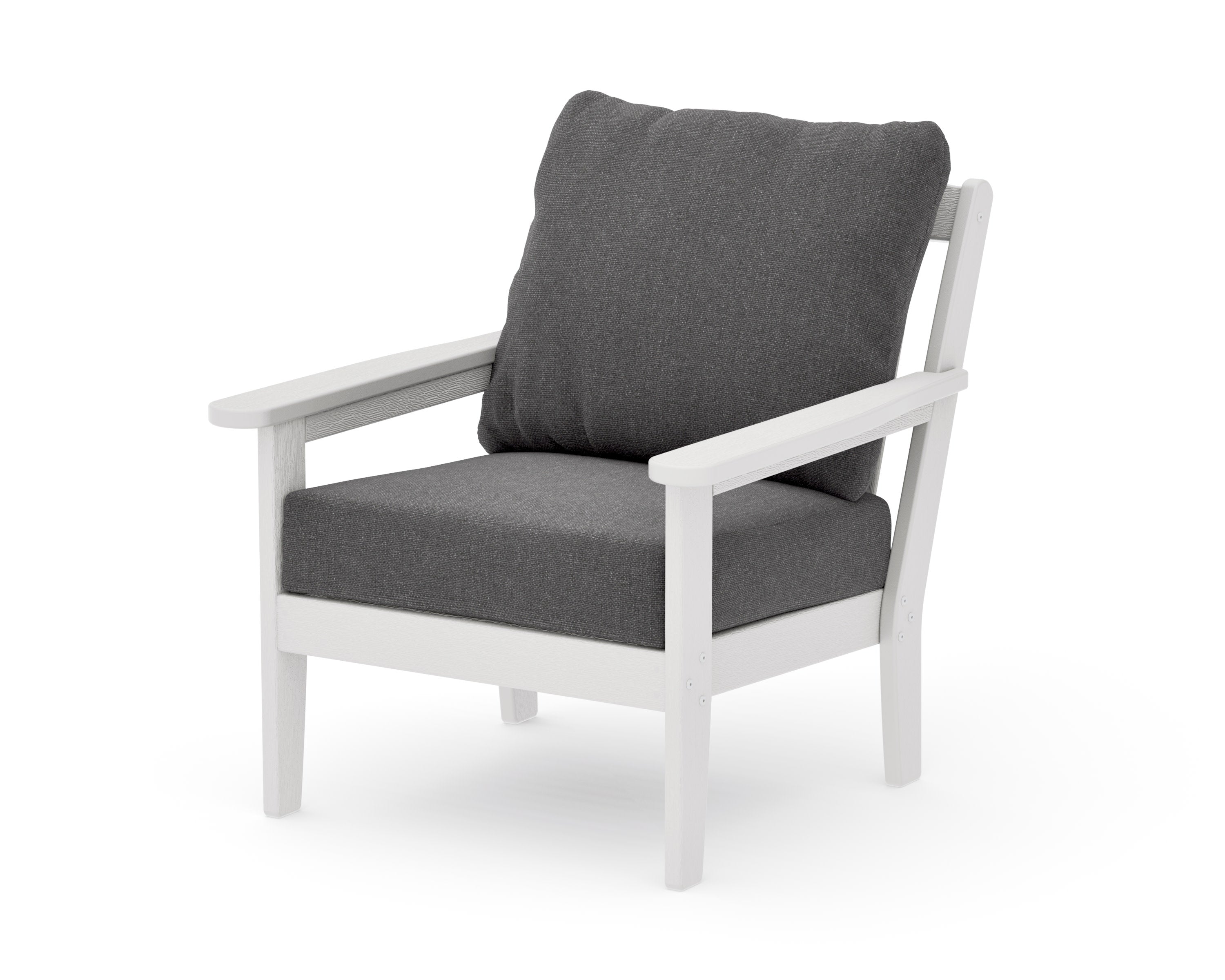 Cottage Deep Seating Chair in Vintage White / Ash Charcoal
