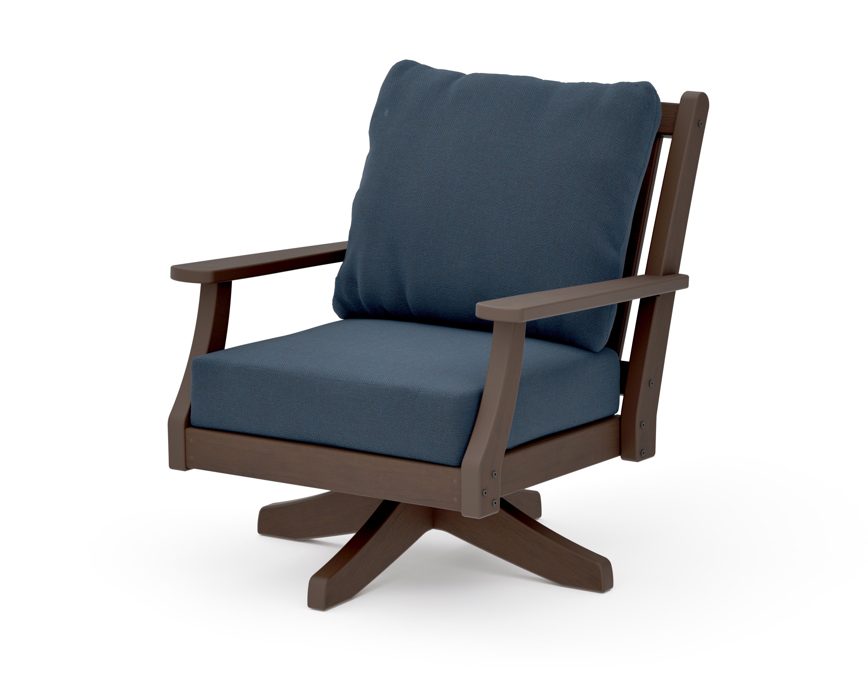Wovendale Deep Seating Swivel Chair in Kona / Marine Indigo
