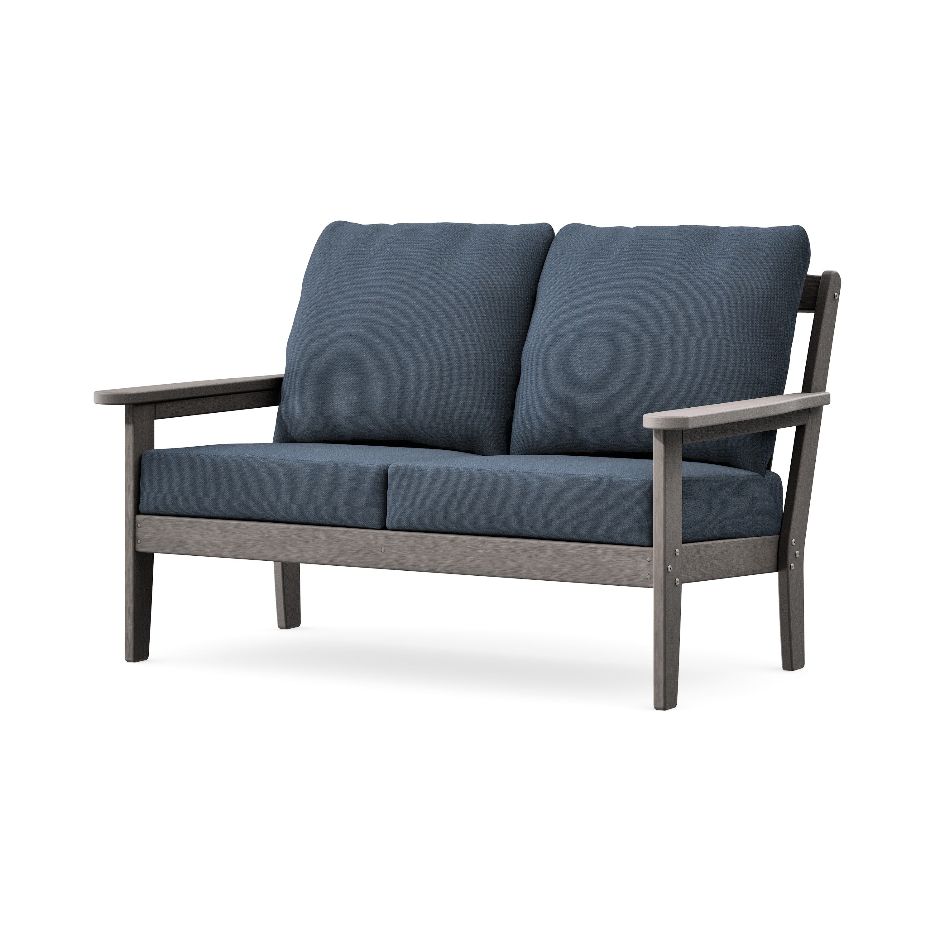 Cottage Deep Seating Loveseat in Driftwood / Marine Indigo