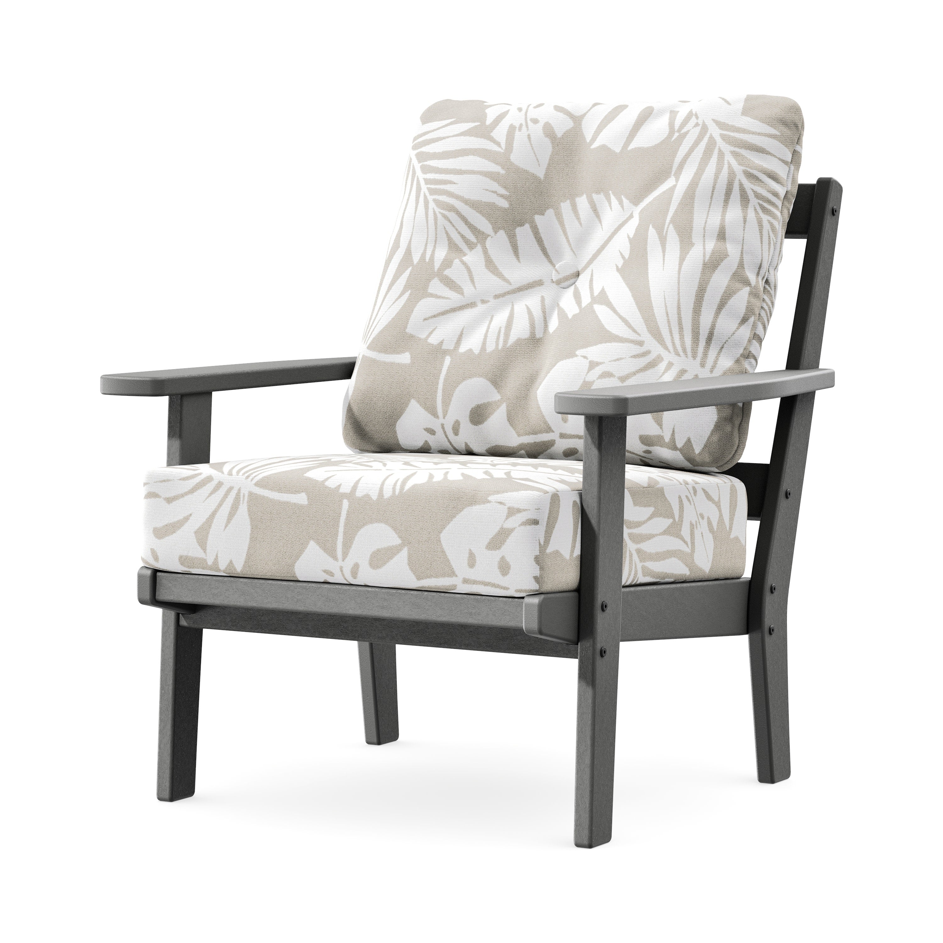 Prairie Deep Seating Chair in Slate Grey / Leaf Dune Burlap