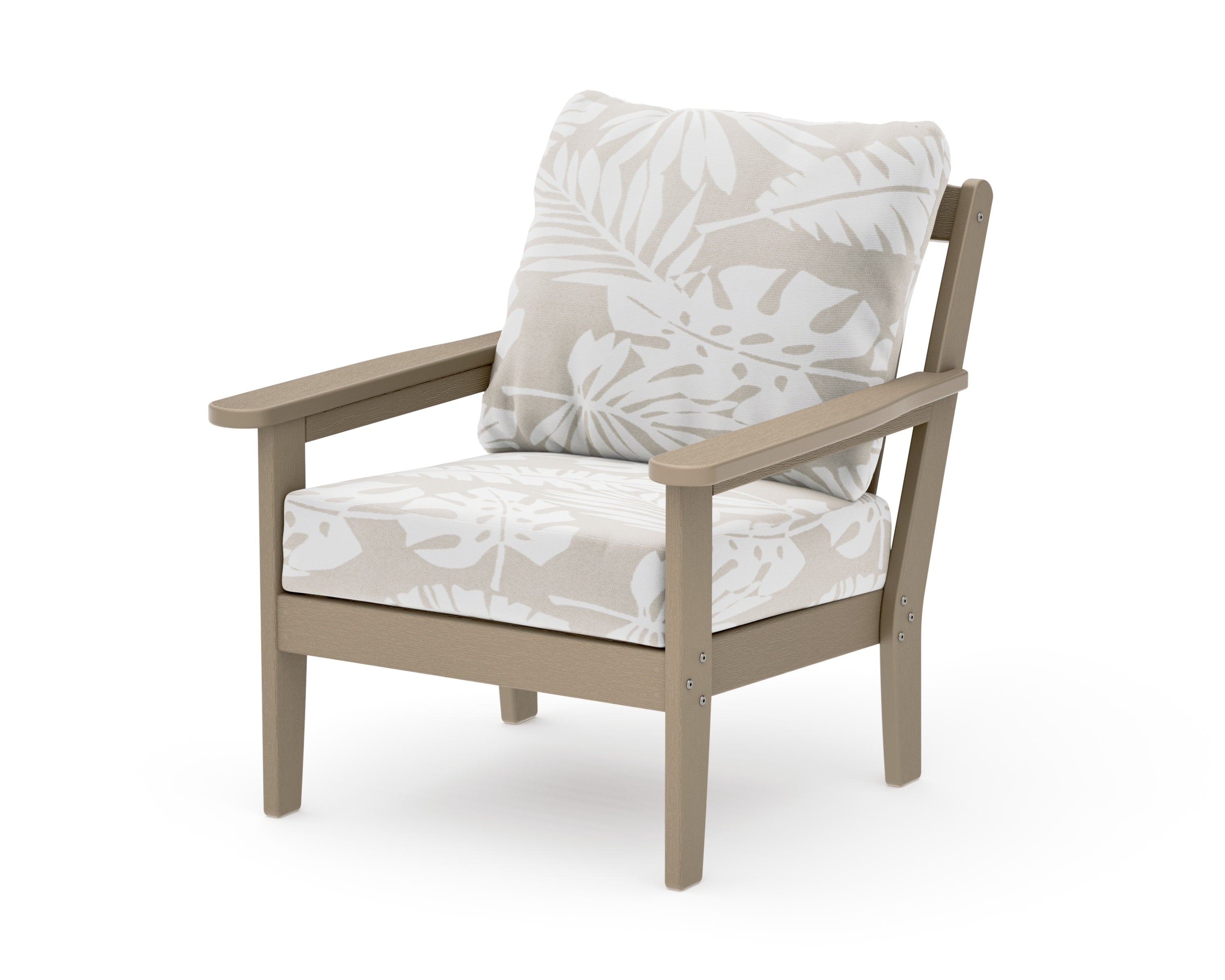 Cottage Deep Seating Chair in Vintage Sahara / Leaf Dune Burlap